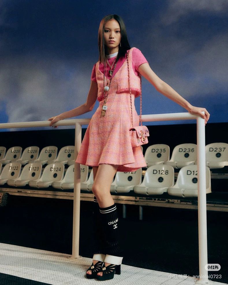 Chanel Chanel 24C early spring series peach pink fine flash plaid Size XXS / US 00 / IT 34 - 8 Thumbnail
