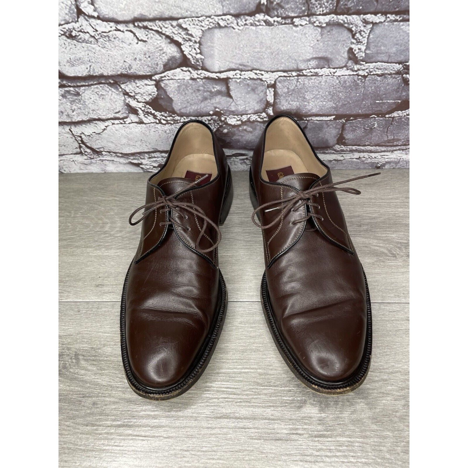 Other G.M. Endless 9502 Brown Leather Derby Oxfords Lace Up Dress Size US 9 / EU 42 - 20 Thumbnail