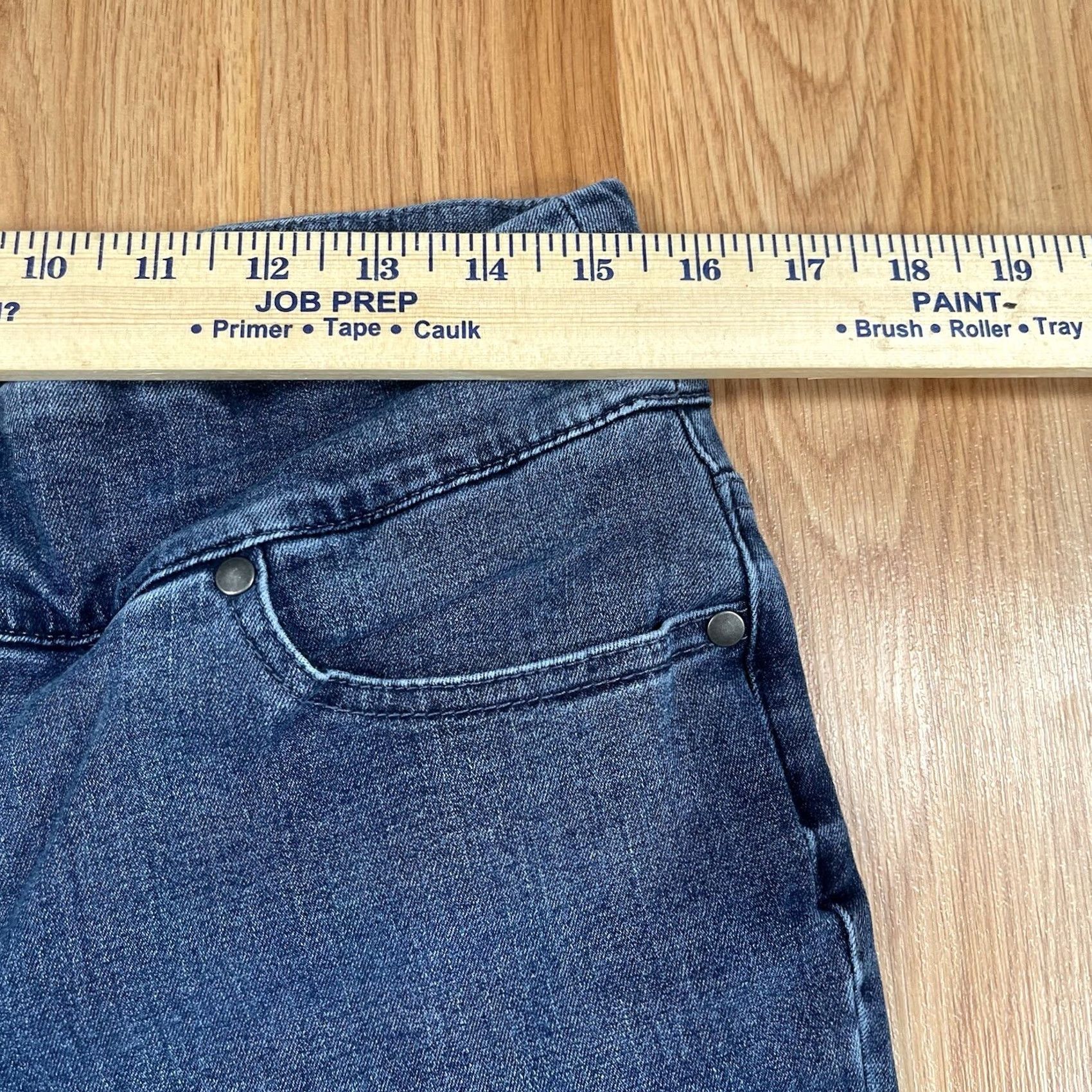 Denime Premium Denim Jeans Womens 10 Straight Leg Mid Rise Stretch Blue Denim Pants Size 32" / US 10 / IT 46 - 4 Thumbnail