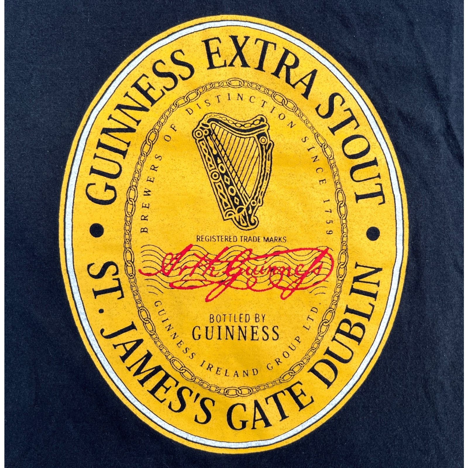 Fruit Of The Loom VINTAGE Men's Guinness Extra Stout T-Shirt - Screen Stars by Fruit of the Loom - 2XL - Black - 90s Beer Graphic Shirt Mens Size US XXL / EU 58 / 5 - 3 Thumbnail