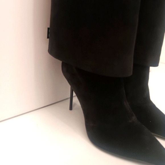 Balmain Balmain Arielle Black Suede Knee High Boots - EU36/US6 Size US 6 / IT 36 - 7 Thumbnail
