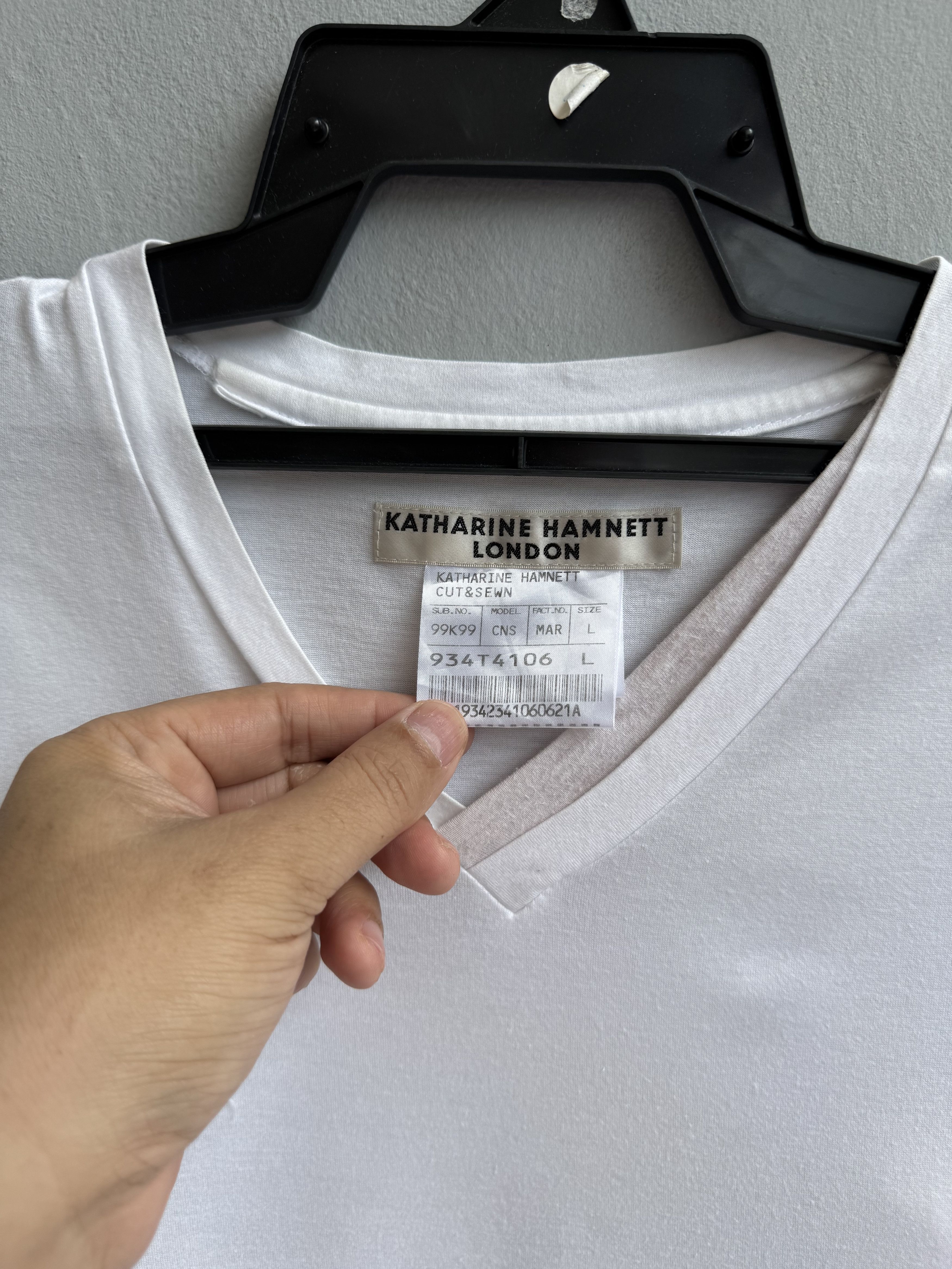 Katharine Hamnett London Katharine Hamnett London V Neck Plain Shirt Size L / US 10 / IT 46 - 2 Thumbnail