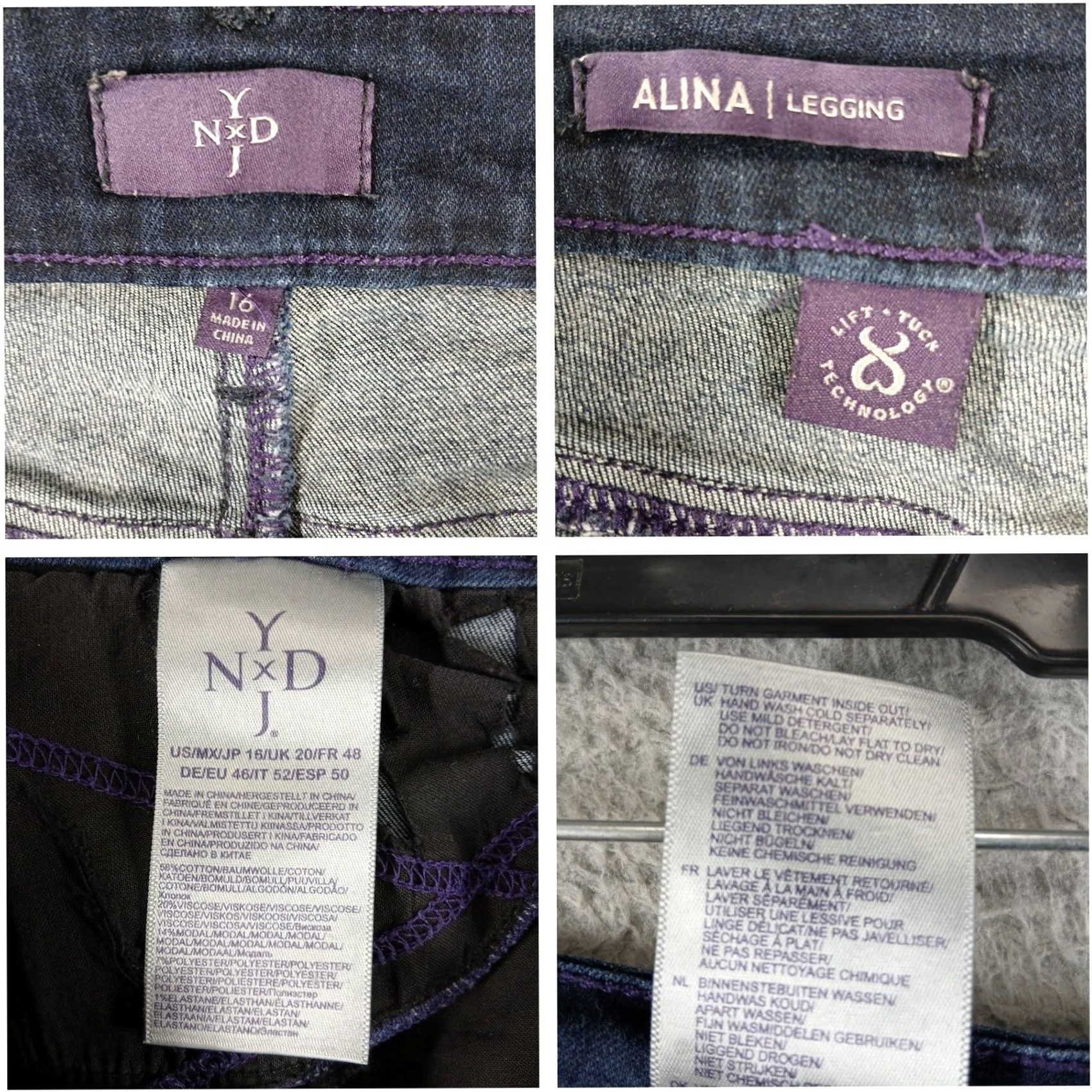 NYDJ VINTAGE NYDJ Alina Legging Jeans coated Ombre Blue 16W Womens Slim Stretch Pockets Lift Tuck 5-Pocket Denim Low Rise 30 in Inseam Size 38" / US 16 / IT 52 - 5 Thumbnail