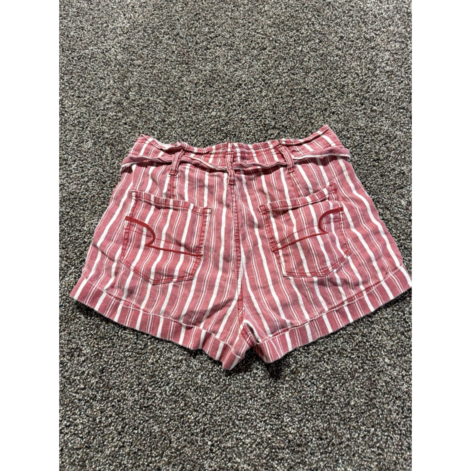 American Eagle Outfitters American Eagle Shorts Adult 4 Linen Blend Red Striped Chino Womens Size 27" / US 4 / IT 40 - 7 Thumbnail