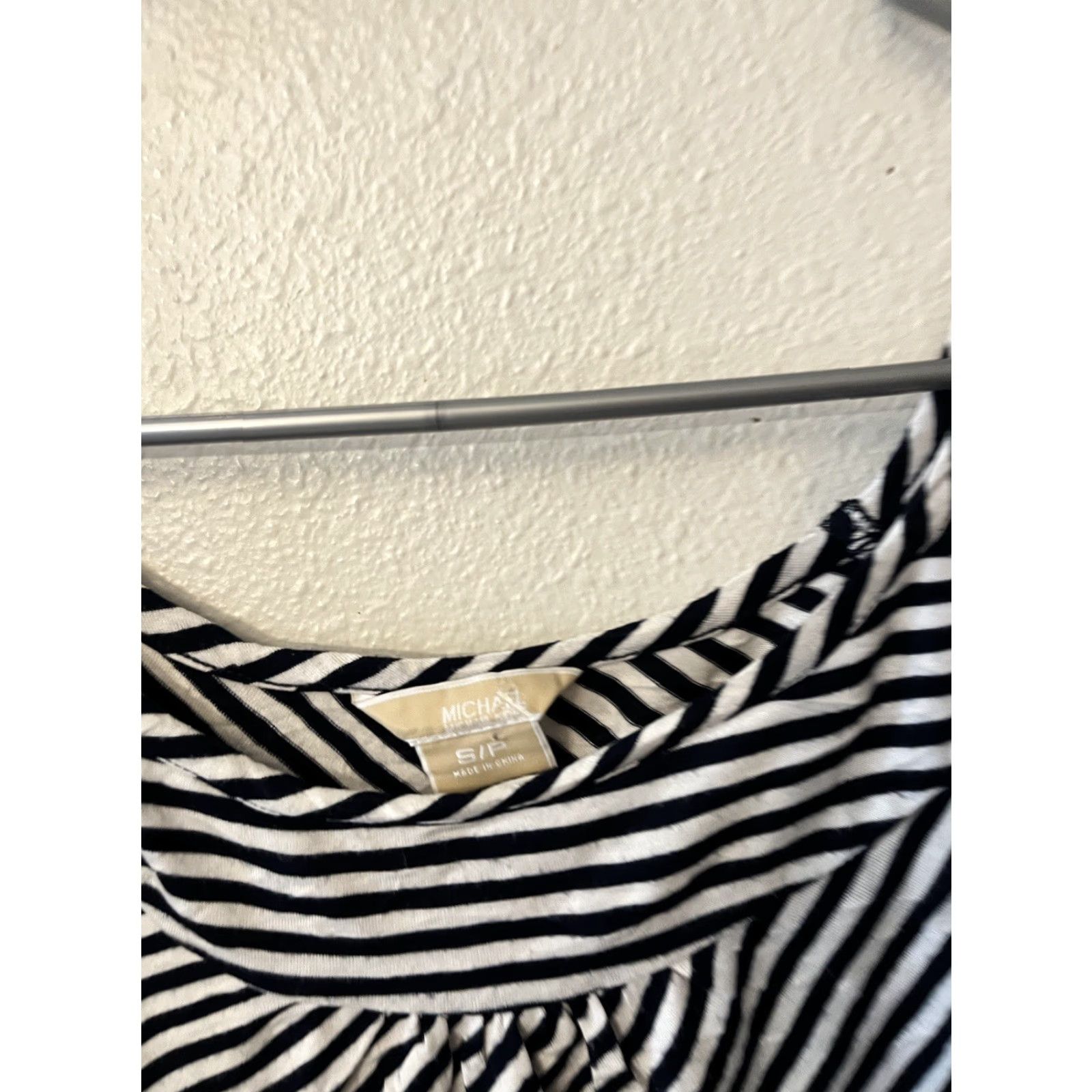 Michael Kors Michael Kors Blouse Shirt - Women Short Sleeve Knit Top Multicolor Striped Scoop Neck Size Small Size S / US 4 / IT 40 - 2 Thumbnail