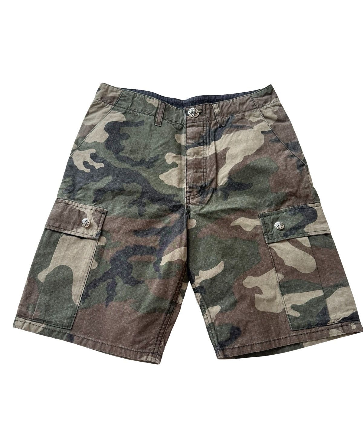 Chrome Hearts Camo cross patch cargo shorts Size US 32 / EU 48 - 1 Thumbnail