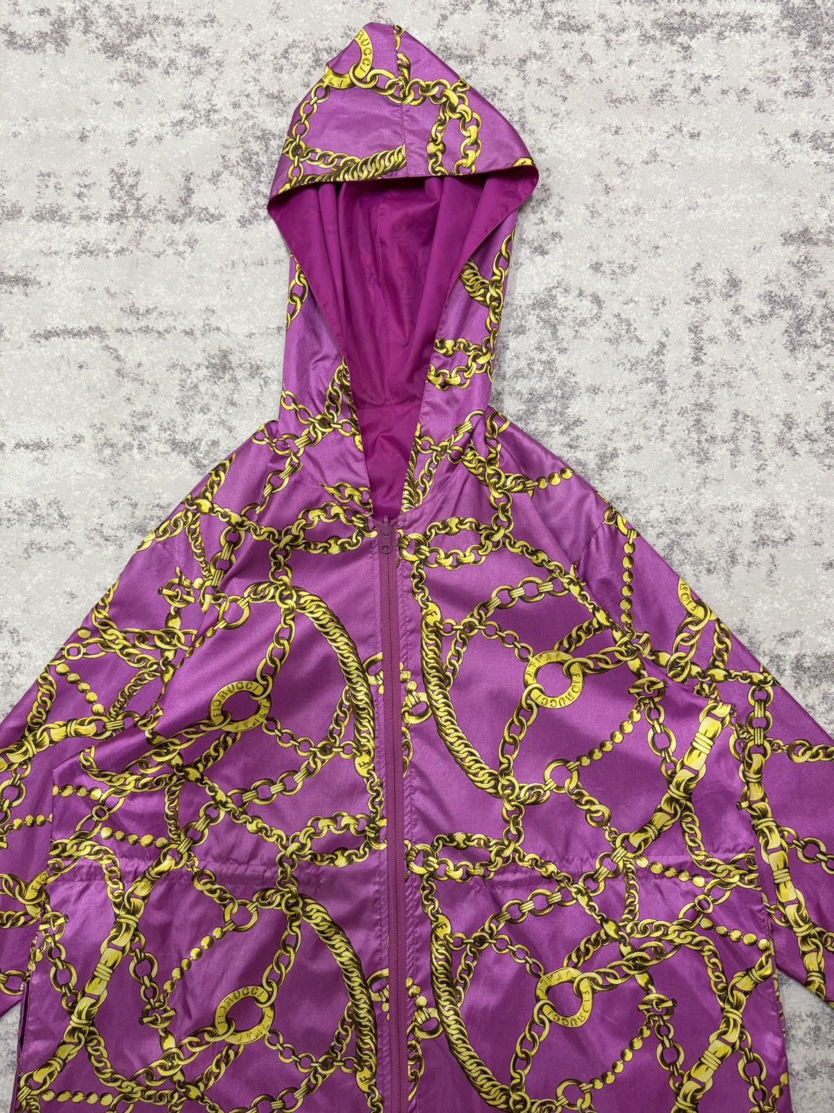 Fiorucci Vintage Fiorucci GoldChain Raincoat Parka Windbreaker Jacket Size XL / US 12-14 / IT 48-50 - 6 Thumbnail