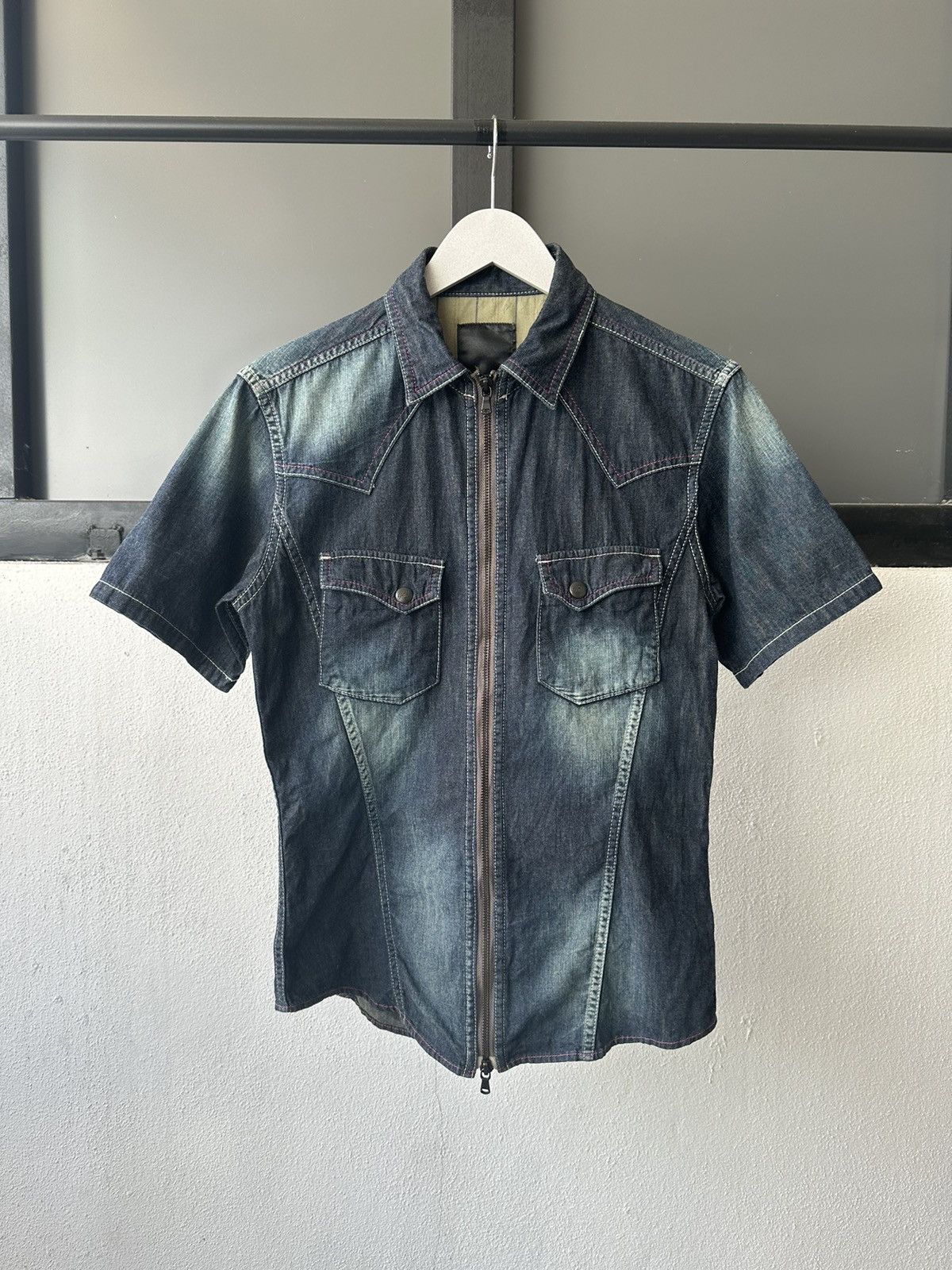 00’s HALB by Tete Homme zipper denim shirt