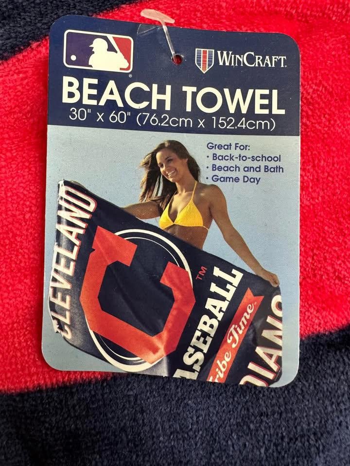 Designer Cleveland Indians Beach Towel New Size ONE SIZE - 2 Thumbnail