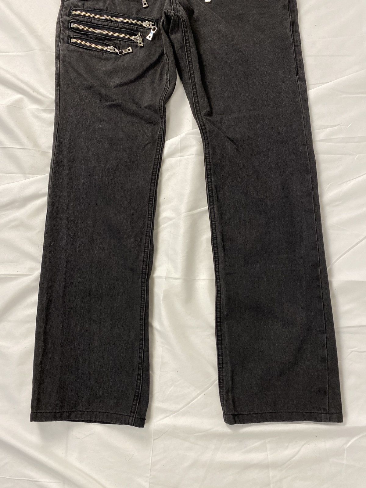 Japanese Brand Semantic Design Multi Zip Punk Bondage Slim Fit Denim Size US 29 - 7 Thumbnail