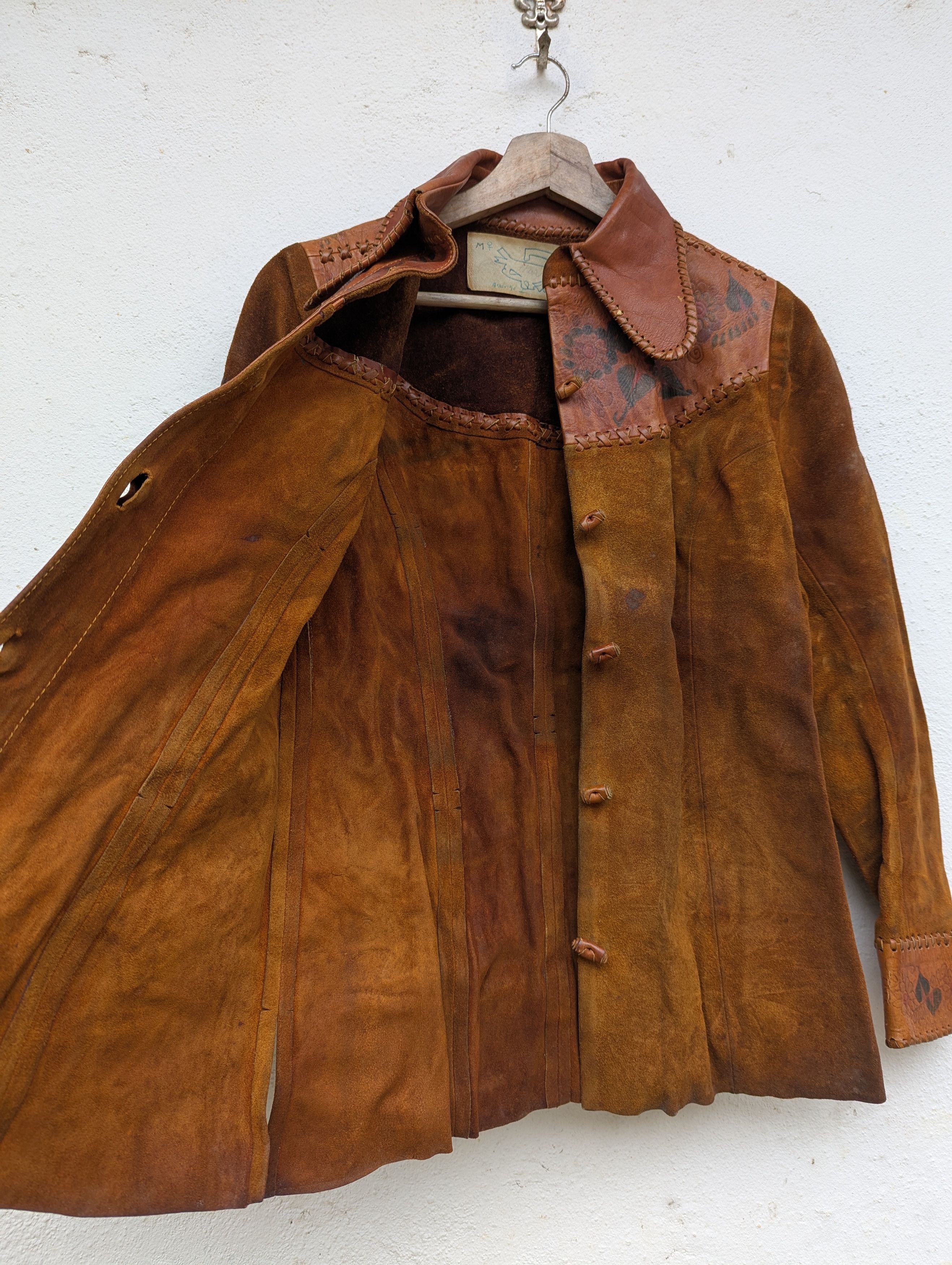 Handmade HANDMADE LEATHER JACKET FLOWER MOTIFS Size M / US 6-8 / IT 42-44 - 10 Thumbnail