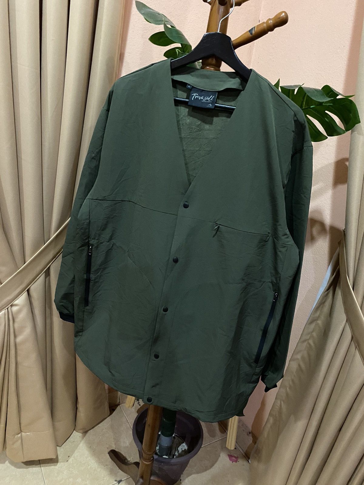 Other Travel Shell Lightweight Jacket - Olive Green Button-Up Size US XL / EU 56 / 4 - 2 Thumbnail