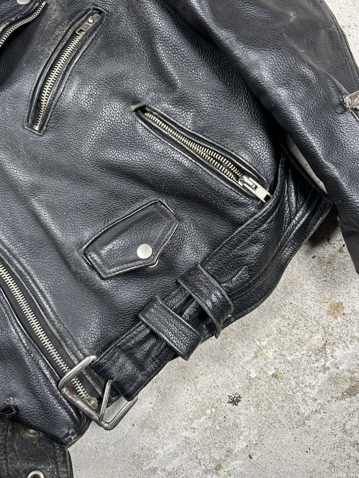 Genuine Leather × Vintage Vintage Y2K Ramones Black Moto Biker Leather Jacket Heavy Size US L / EU 52-54 / 3 - 10 Thumbnail