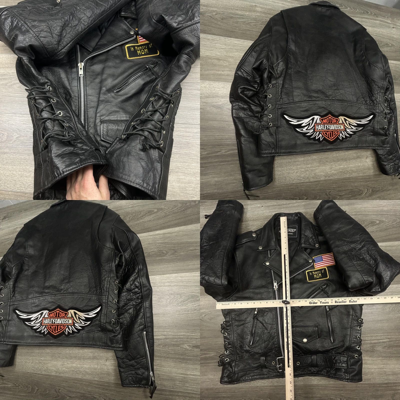 Vintage VINTAGE Harley-Davidson Motorcycle Leather Jacket Mens XL Black 90s Belted Quilted Padded Zip Front Size US XL / EU 56 / 4 - 9 Thumbnail