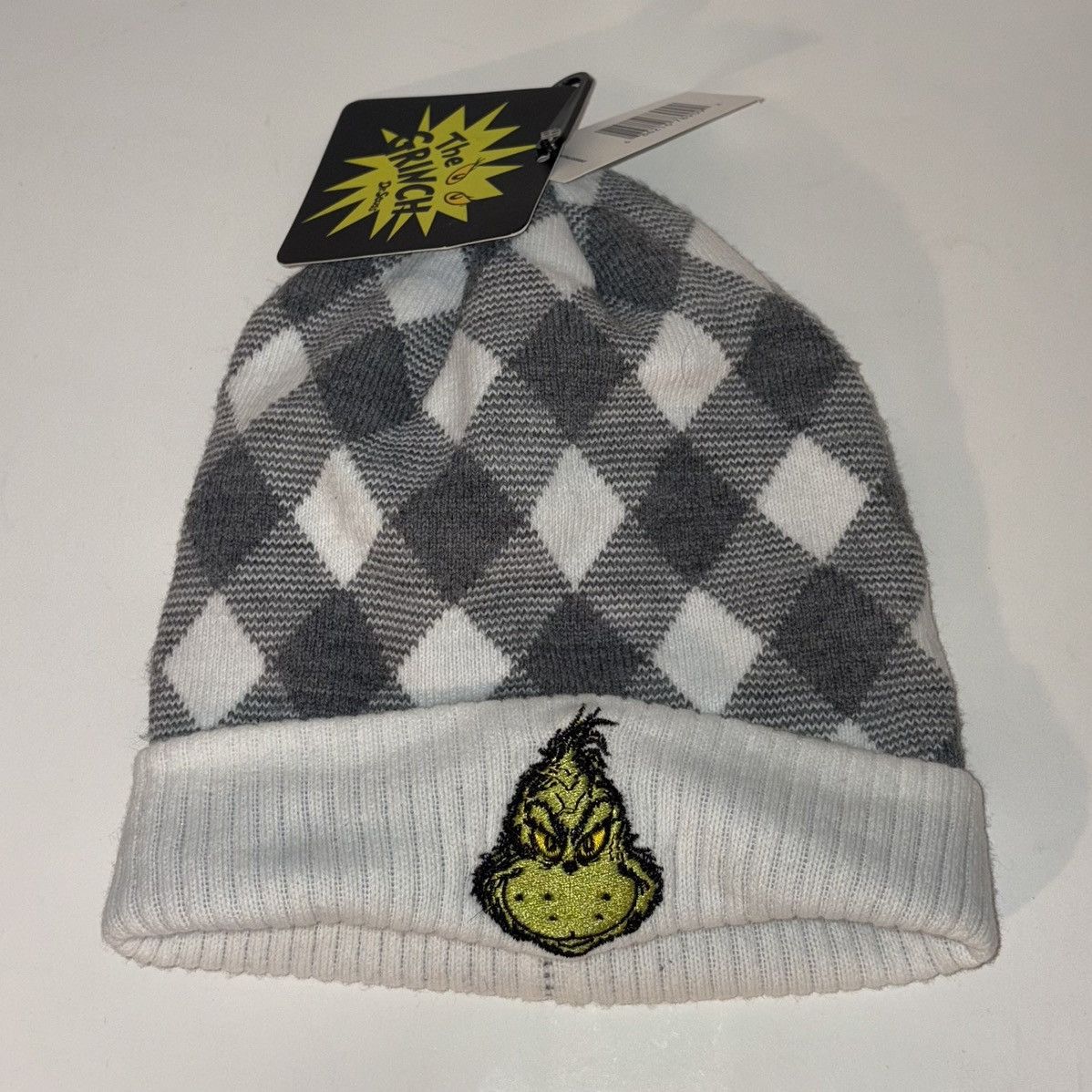Mad Engine The Grinch Dr. Seuss MAD Engine Grey & White Winter Beanie Size ONE SIZE - 7 Thumbnail