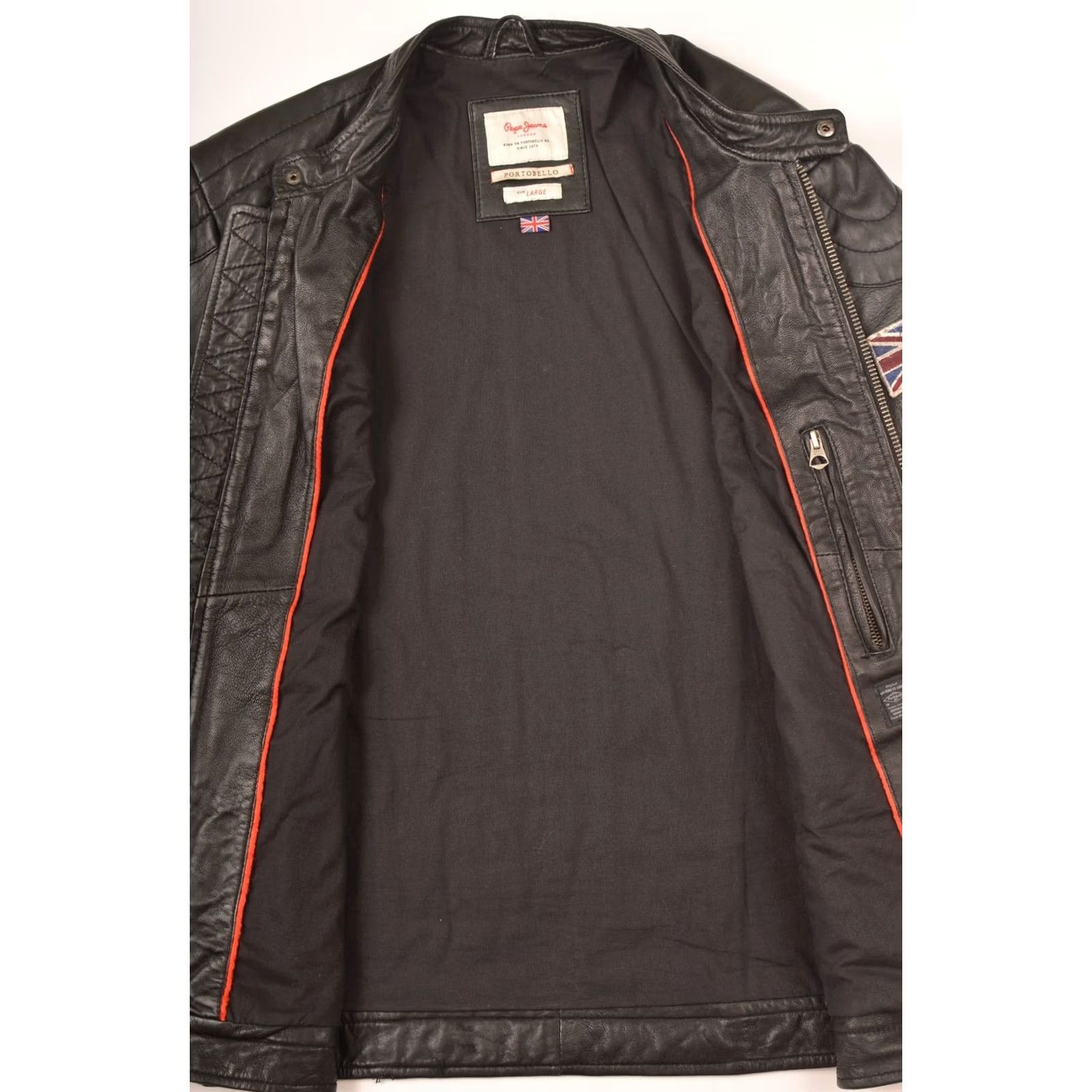 Pepe Jeans Pepe Jeans Lennon Leather Jacket PM400960 Size L Men Black Biker Jacket 90s Style Size US 33 - 4 Thumbnail