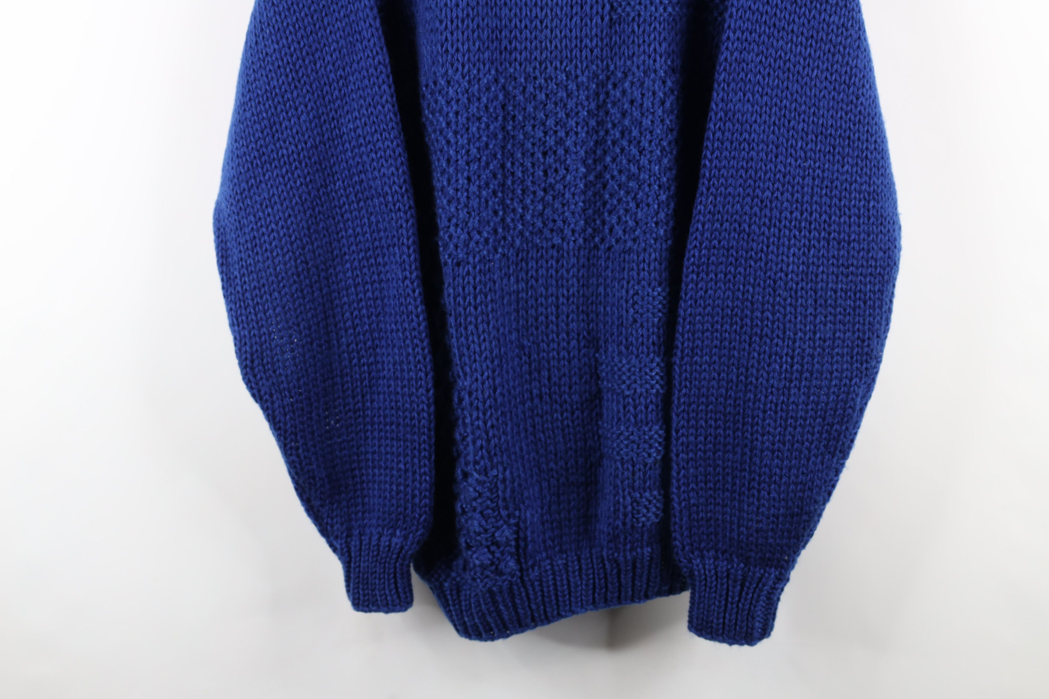 Vintage Vintage 90s Streetwear Textured Crochet Knit Sweater Blue Size US M / EU 48-50 / 2 - 3 Thumbnail
