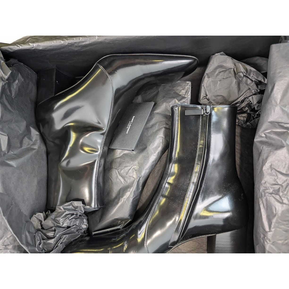 Saint Laurent Paris o1rshd1 70 Zipped Boots in Nero Size US 8.5 / EU 41-42 - 21 Thumbnail