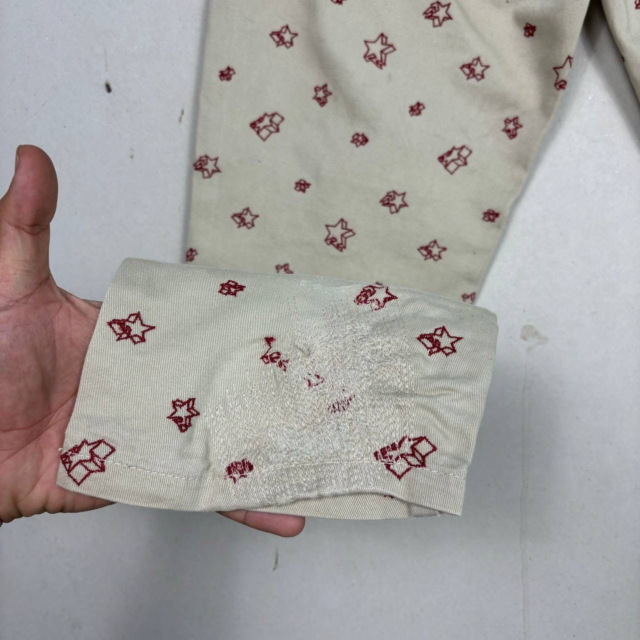 Bape Vintage BAPE Star Print Chinos Beige Red Bape Sta Pants XS Size 31" - 12 Thumbnail