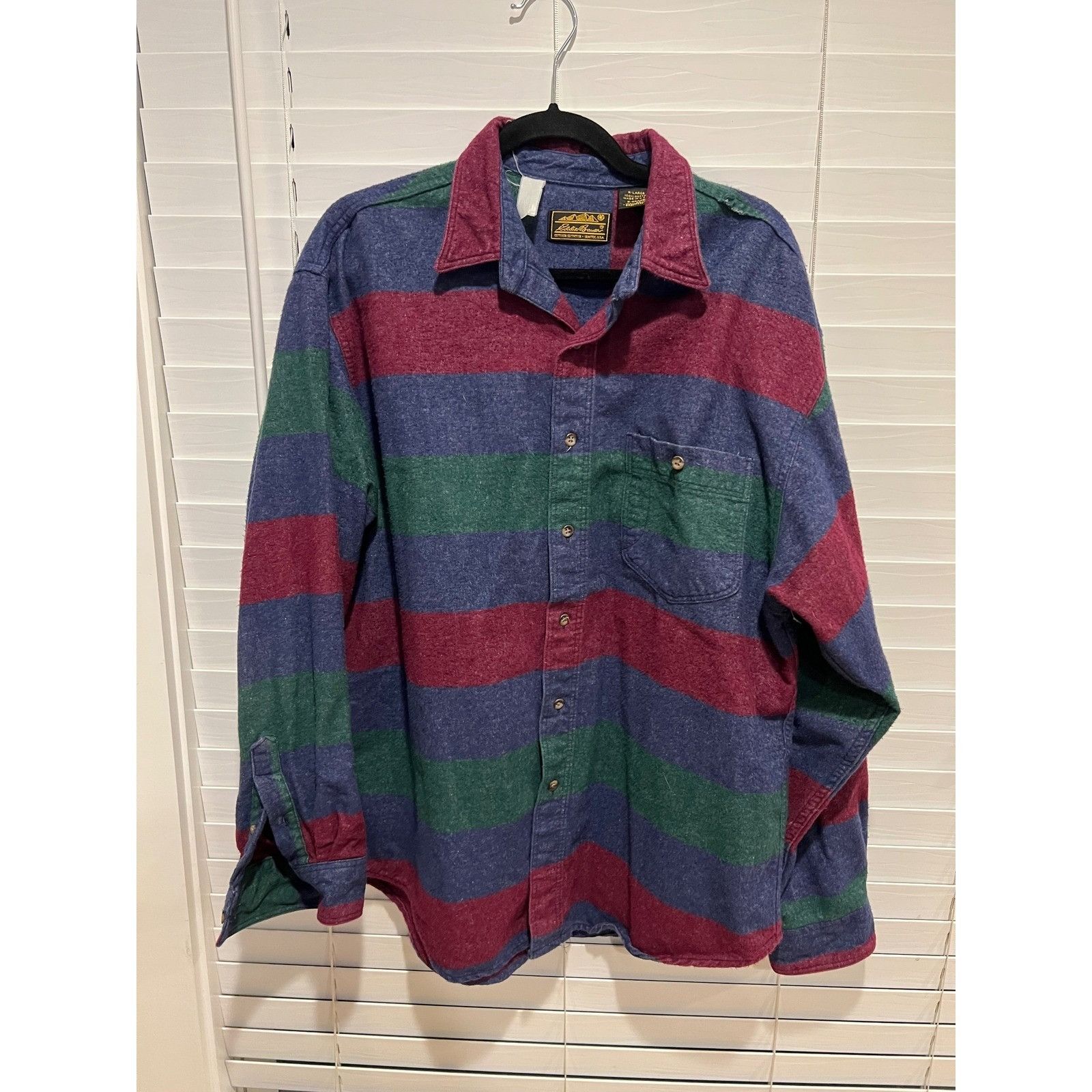 Eddie Bauer Vintage Eddie Bauer Mens XL Flannel Shirt Button Up Striped Size US XL / EU 56 / 4 - 1 Thumbnail