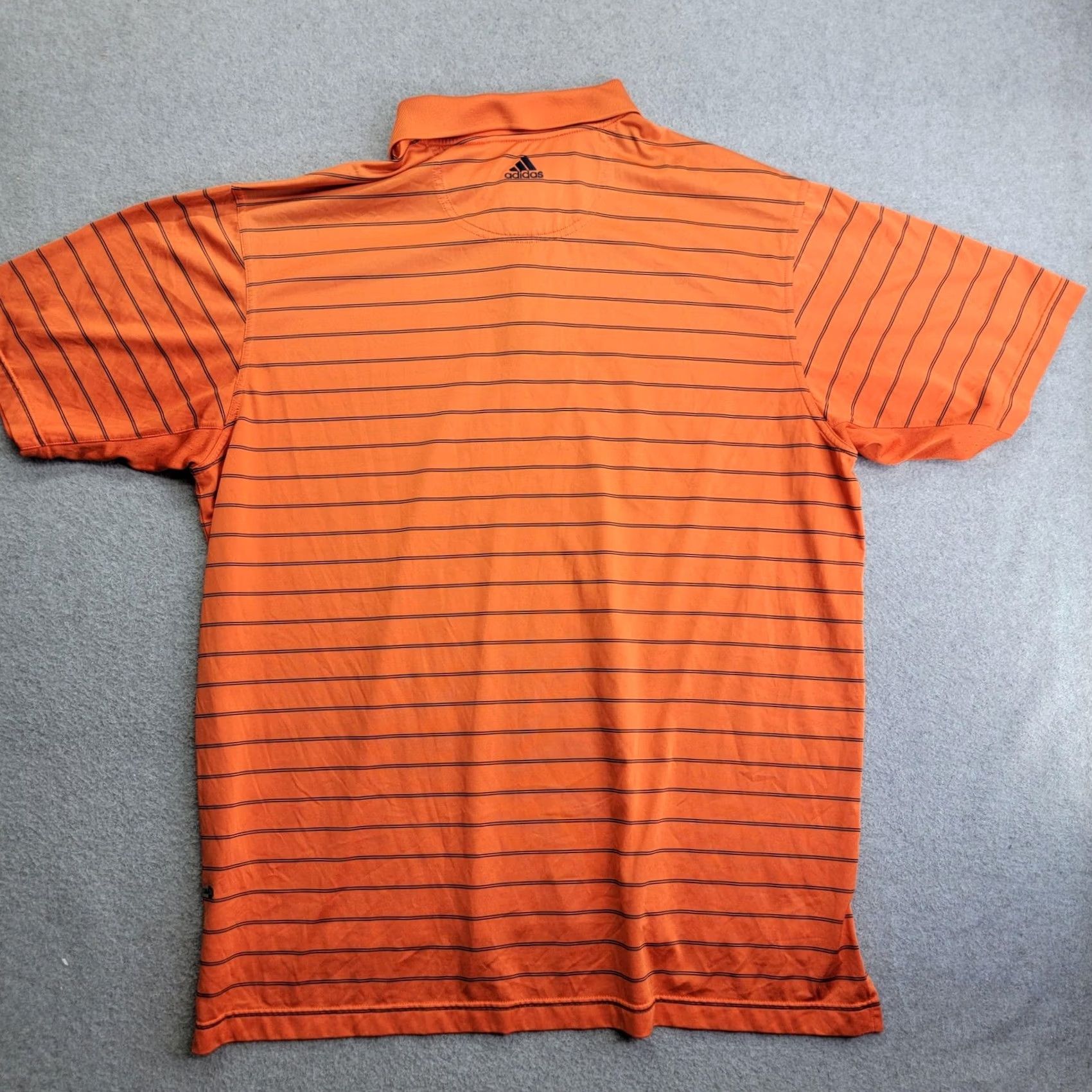 Adidas Adidas Polo Shirt Mens XL Orange Striped ClimaCool Short Sleeve Golf Athletic Size US XL / EU 56 / 4 - 3 Thumbnail