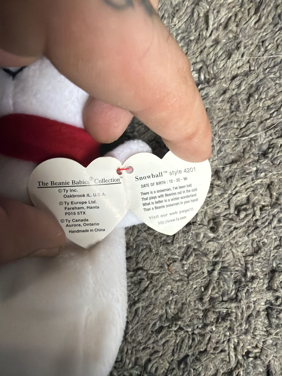 Vintage 1996 Ty Snowball Style 4201 Beanie Baby Size ONE SIZE - 4 Thumbnail