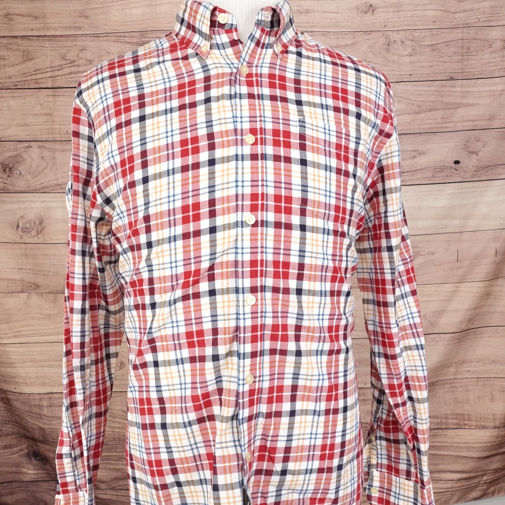 Vintage Vintage JACHS New York Classic Fit Red Plaid Button-Down Shirt Men Large Size US L / EU 52-54 / 3 - 3 Thumbnail