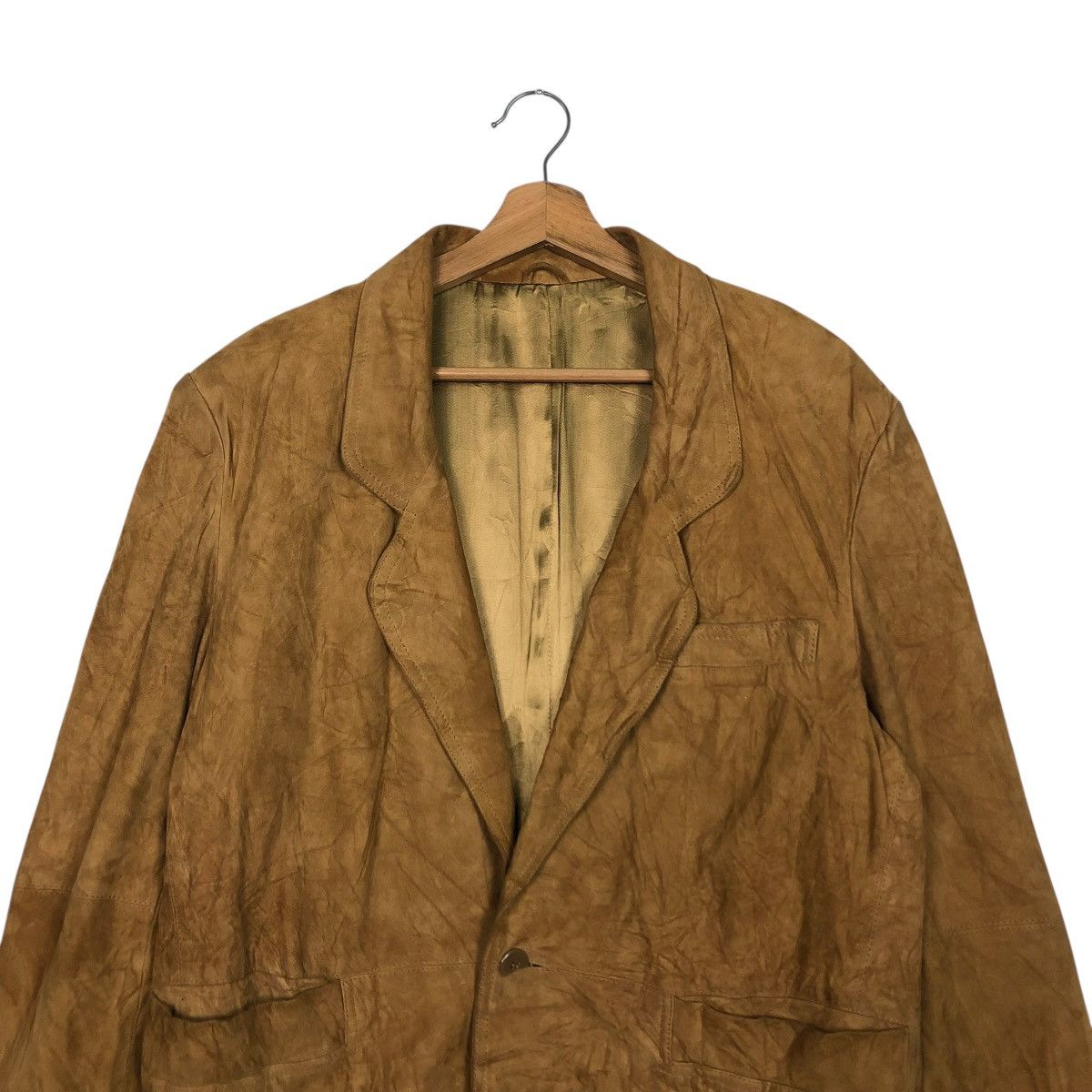 Genuine Leather 🔥VINTAGE CHORE LEATHER JACKET WORKER PELLARI ISSEY MIYAKE Size US M / EU 48-50 / 2 - 5 Thumbnail
