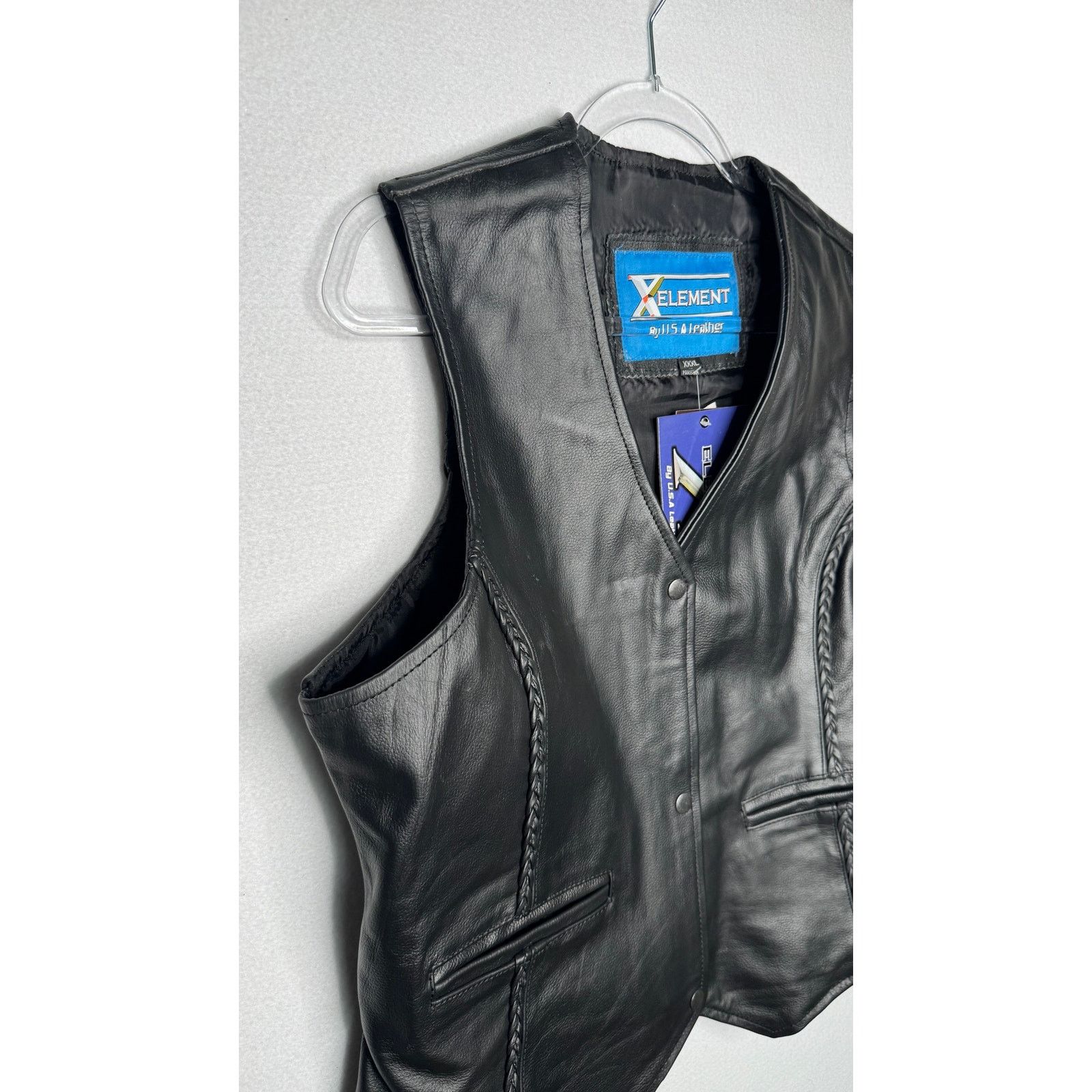 Xelement 1990s Xelement Black Leather Biker Vest Men’s XL NWT Size US XL / EU 56 / 4 - 9 Thumbnail