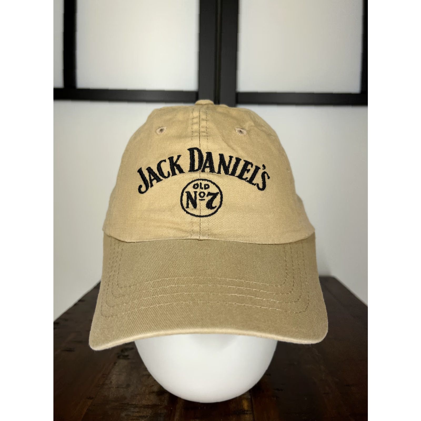 Vintage Jack Daniel's No7 Hat Adult One Size Beige Embroidered Cotton Strap Back Cap Size ONE SIZE - 2 Thumbnail