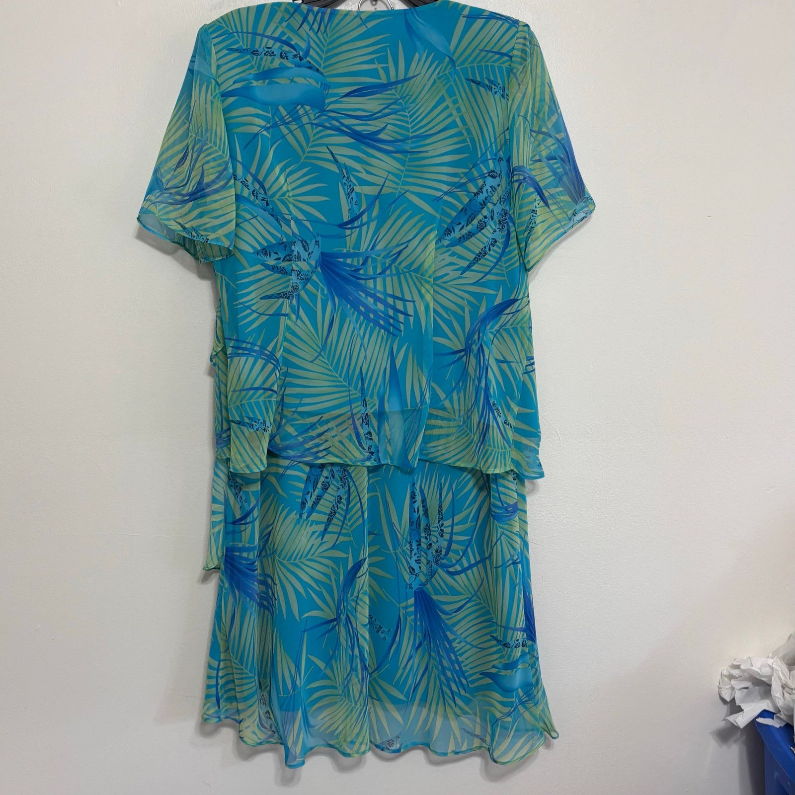 Other Studio 1 Floral Maxi Skirt Set 14W Blue Yellow Tropical 2pc Size 36" / US 14 / IT 50 - 2 Thumbnail