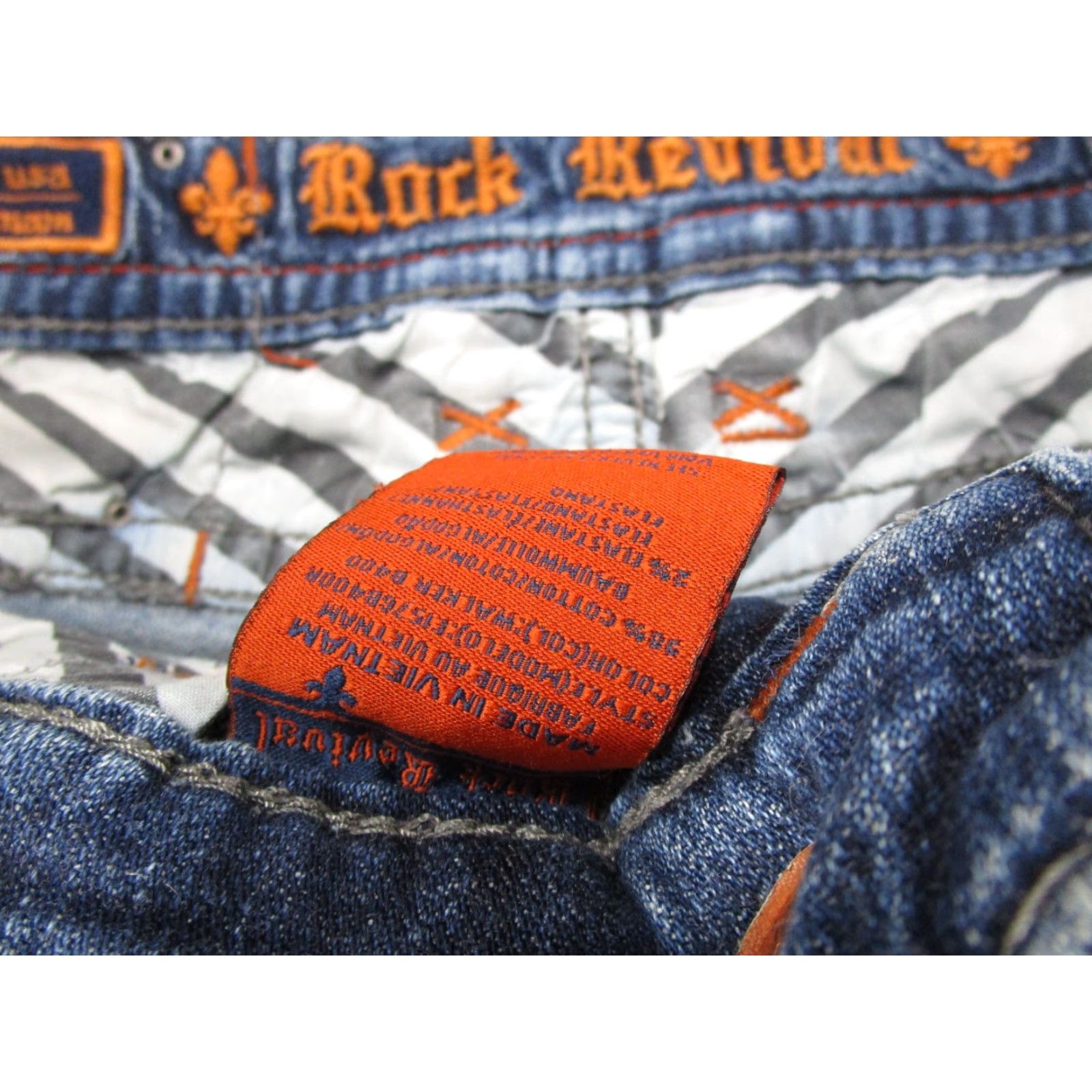 Vintage Rock Revival Men’s Jeans Bootcut Blue 33 Size Cut Offs Size US 33 - 3 Thumbnail