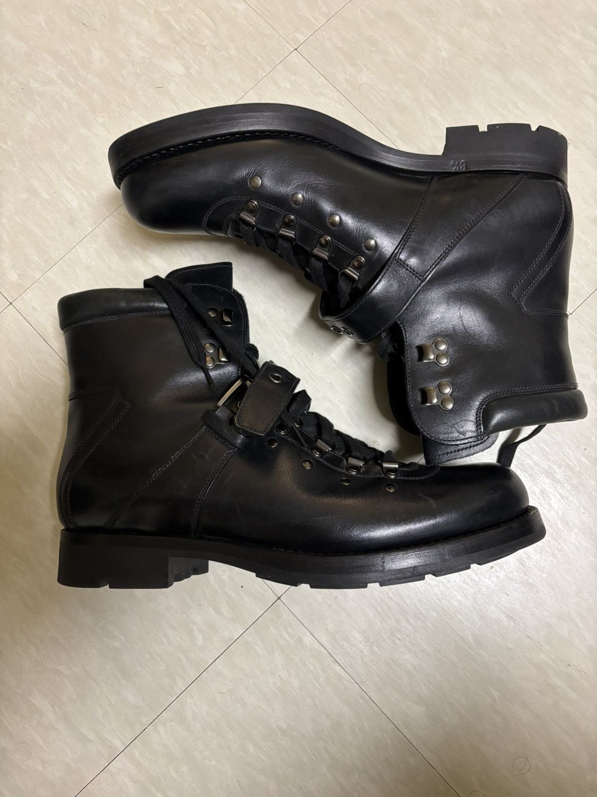 靴 00s archive PRADA leather boots shoes 00s prada archive leather combat boots 靴 90s 00s PRADA