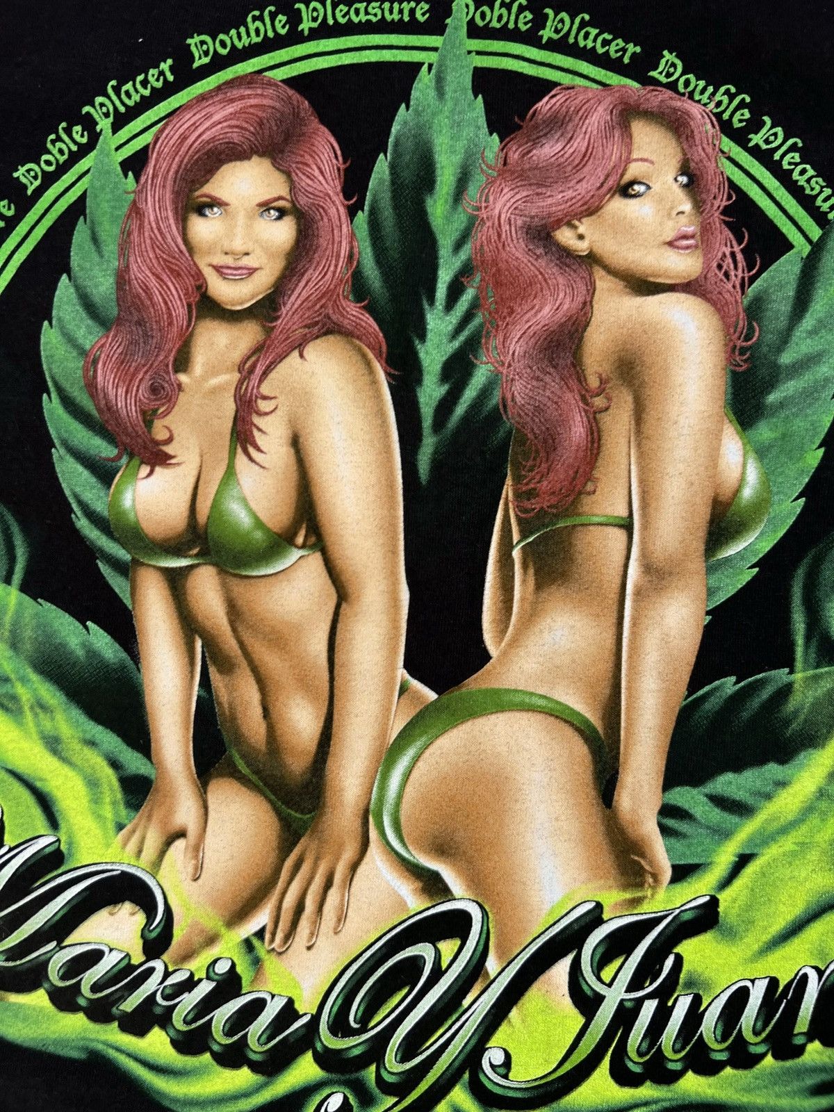 Homies × Mexicana × Vintage Vintage Lowrider Marijuana Pin Up Girl Pleasure Weed Tee Size US M / EU 48-50 / 2 - 6 Thumbnail