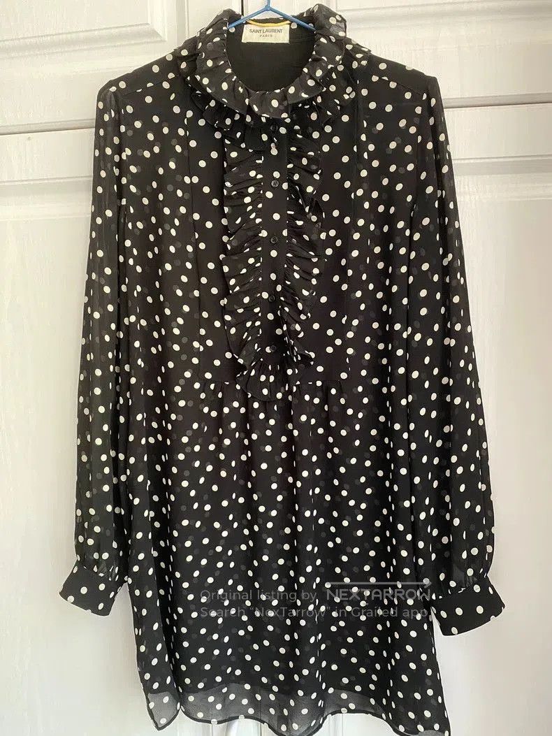Saint Laurent Paris Saint Laurent Silk Polka Dot Dress. Size US M / EU 48-50 / 2 - 1 Thumbnail