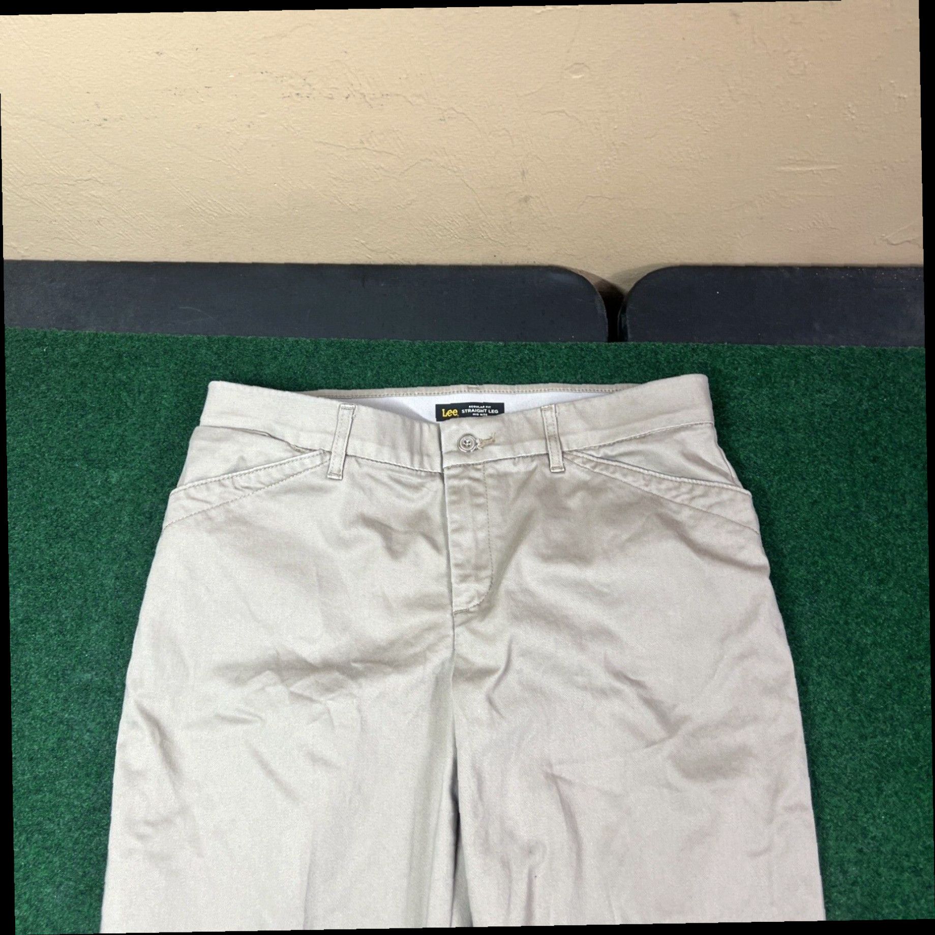 Lee Lee Jeans 10 Medium Beige Regular Fit Straight Leg Mid Rise Flex Motion Womens Size 32" / US 10 / IT 46 - 2 Thumbnail
