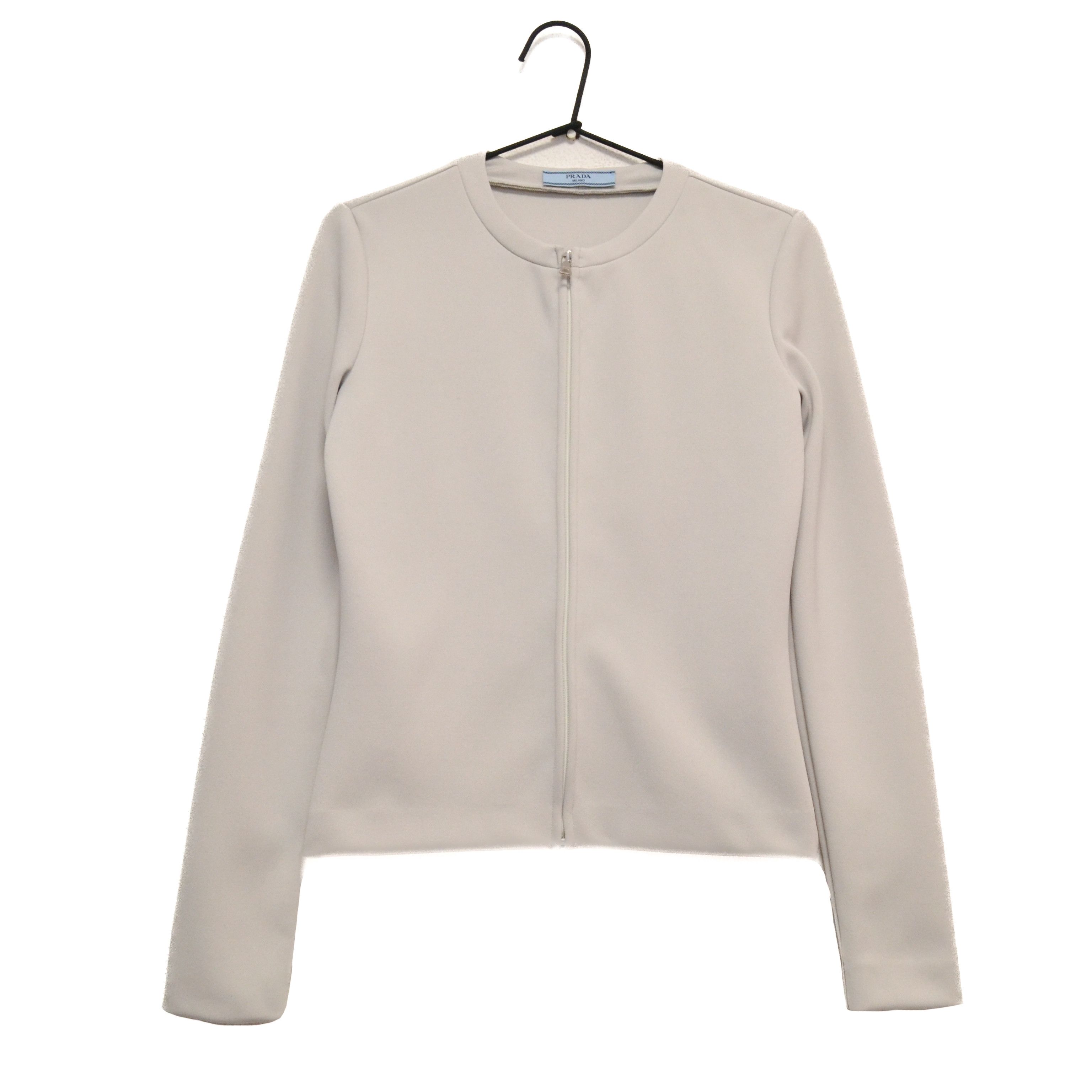 Prada PRADA Milano Designer Women’s Full Zip Gray Jacket Size L / US 10 / IT 46 - 1 Thumbnail