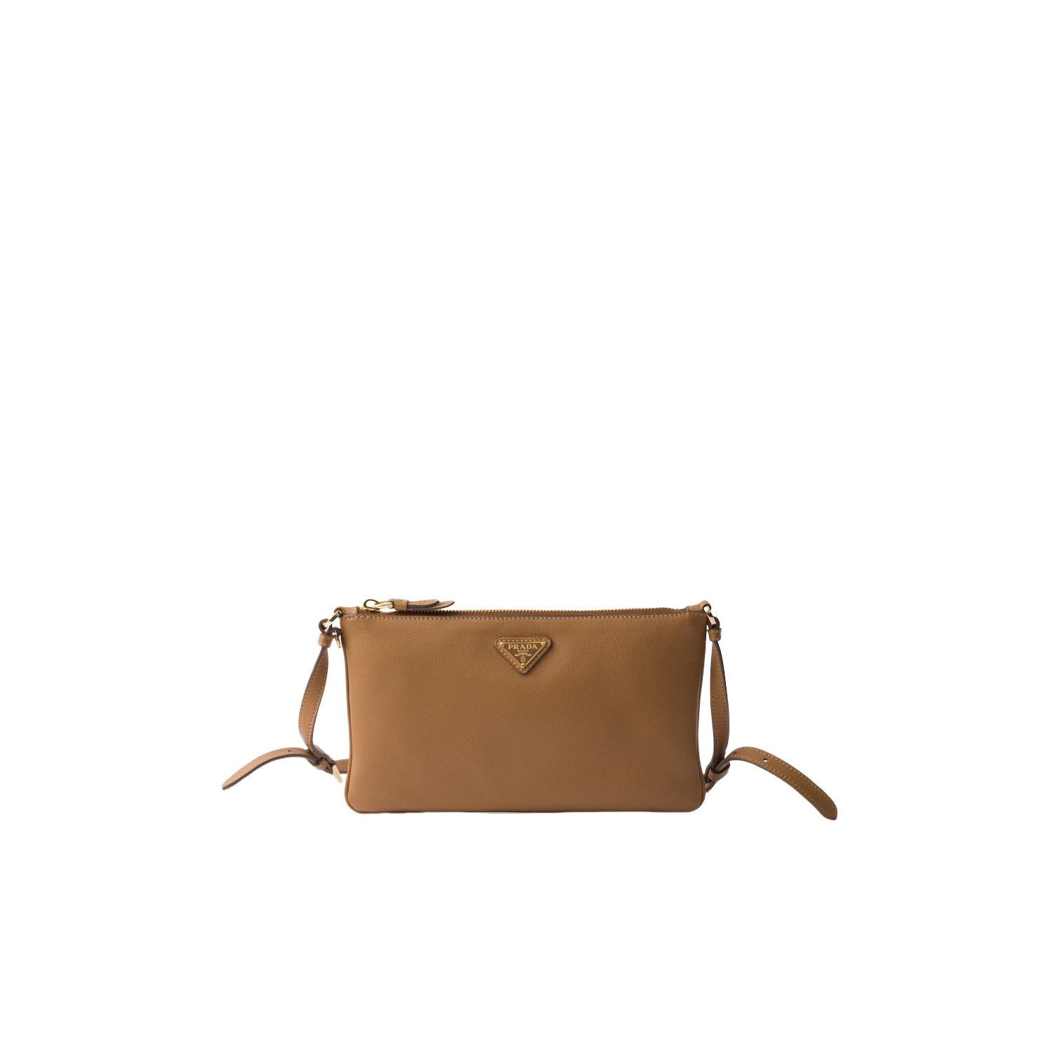 Prada PRADA $1750 Caramel Leather Pouch New And Authentic Size ONE SIZE - 1 Thumbnail