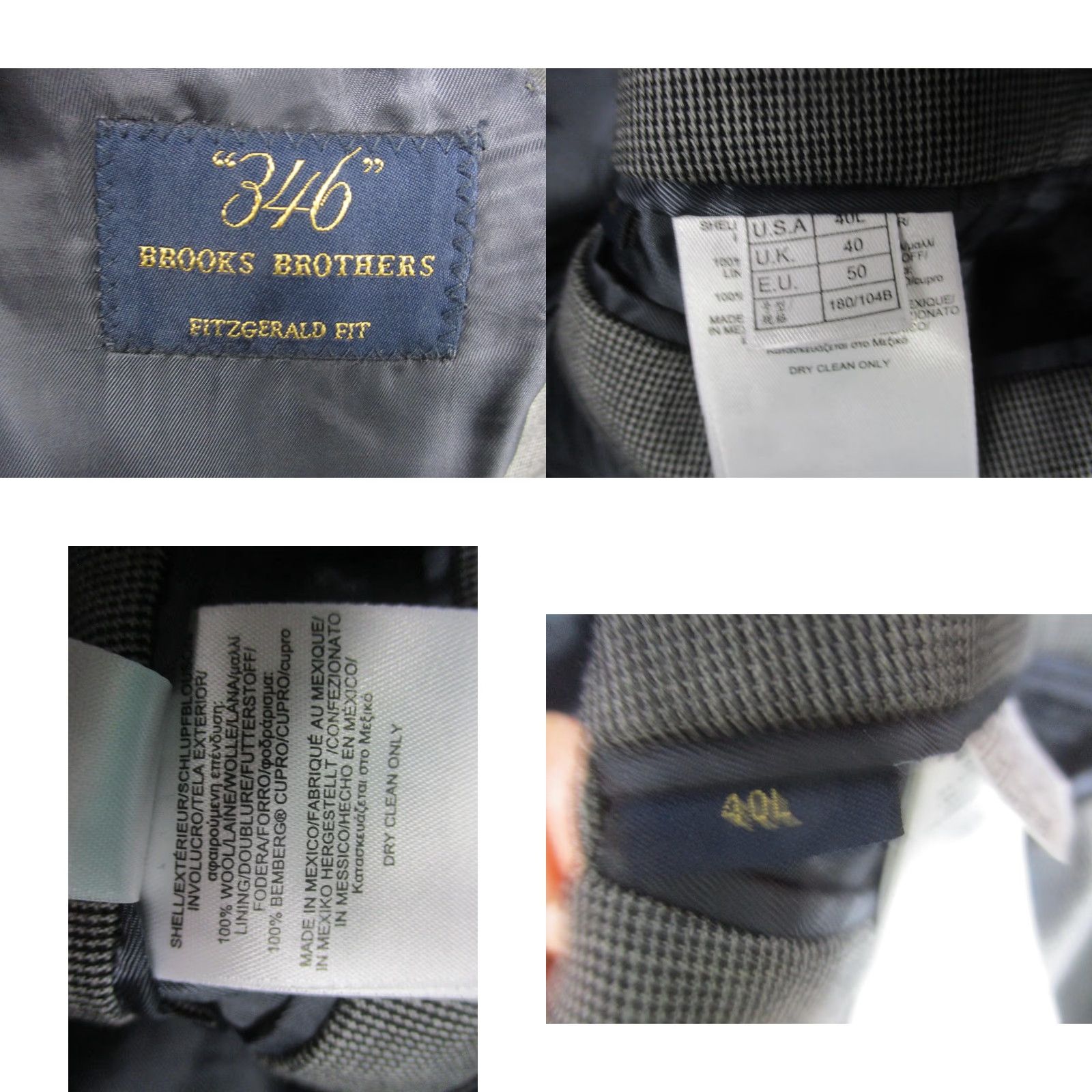 Brooks Brothers Brooks Brothers Blazer Mens 40L Gray Check 346 Fitzgerald Fit Wool Suit Jacket Size 40R - 8 Thumbnail