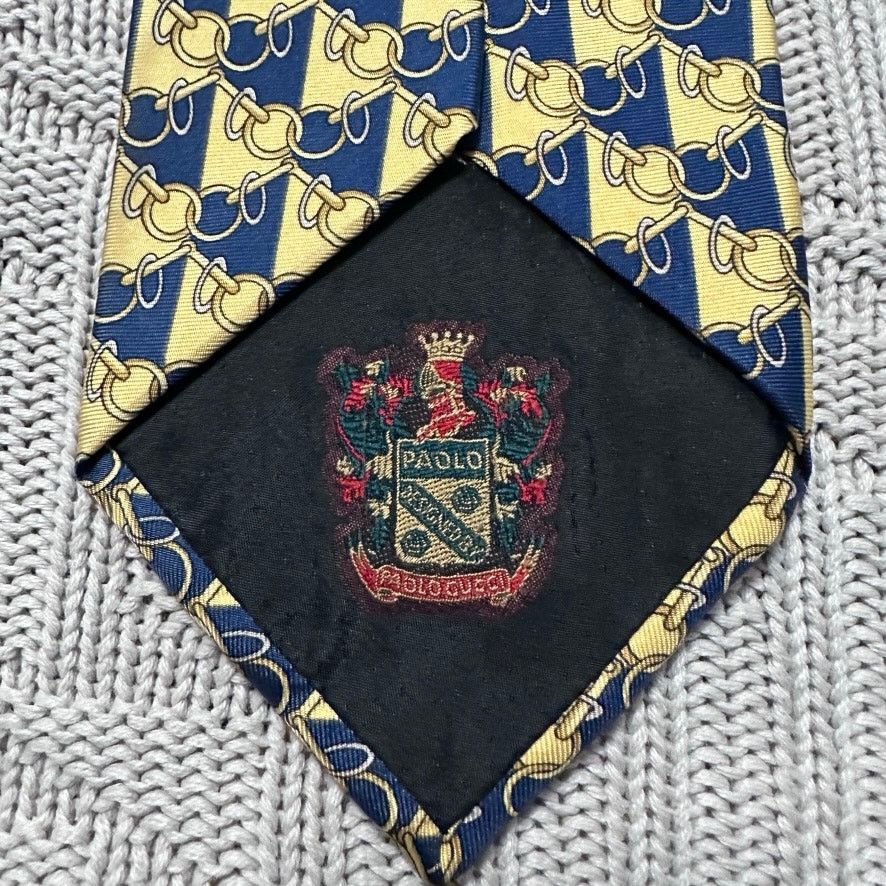 Barneys New York Vintage Barneys Imperial Room yellow equestrian silk tie Size ONE SIZE - 4 Thumbnail