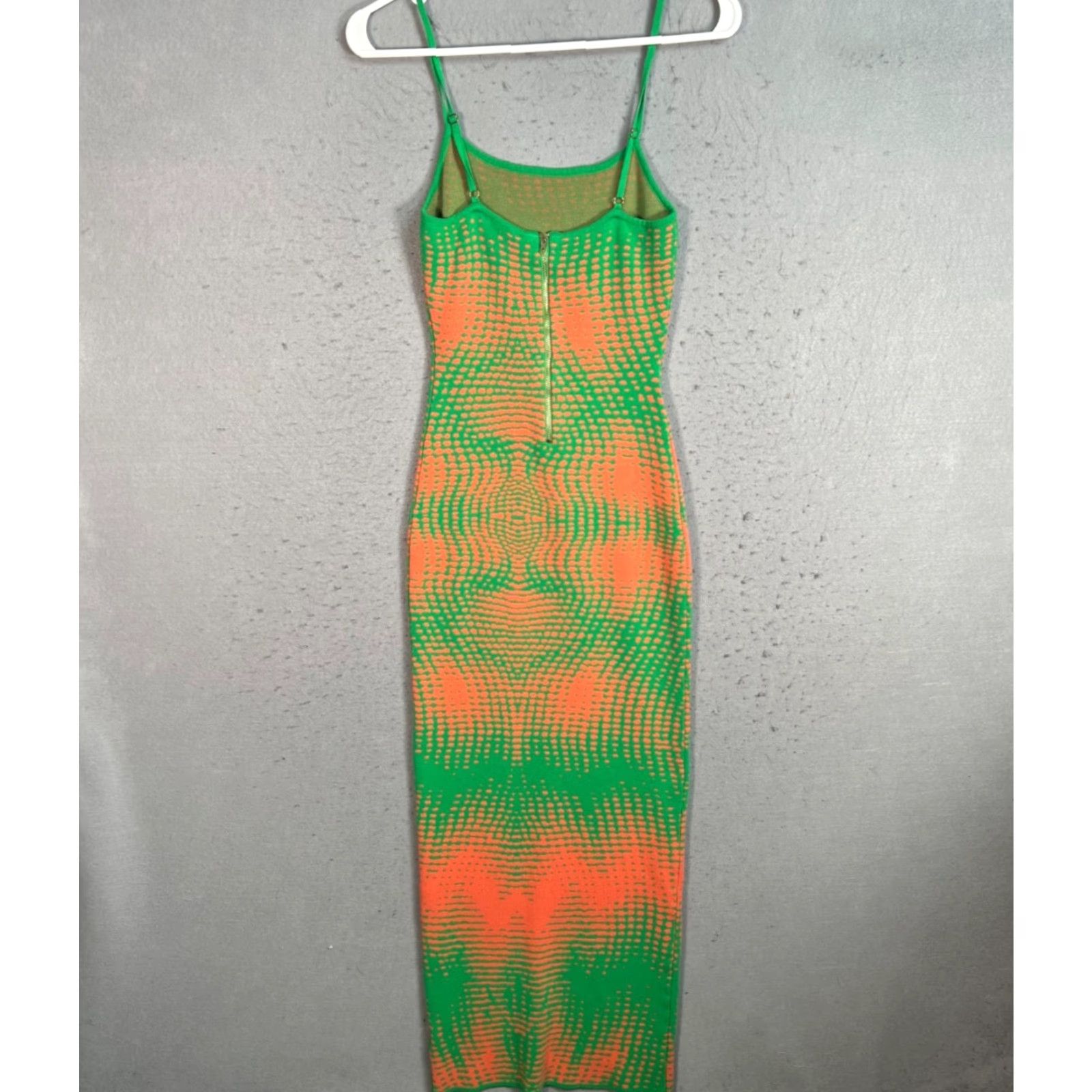 Vintage Hera Collection Womens Medium Green & Orange Bodycon Maxi Dress Spaghetti Straps Dress Maxi Spaghetti Straps Green Orange Bodycon Womens M Size M / US 6-8 / IT 42-44 - 2 Thumbnail