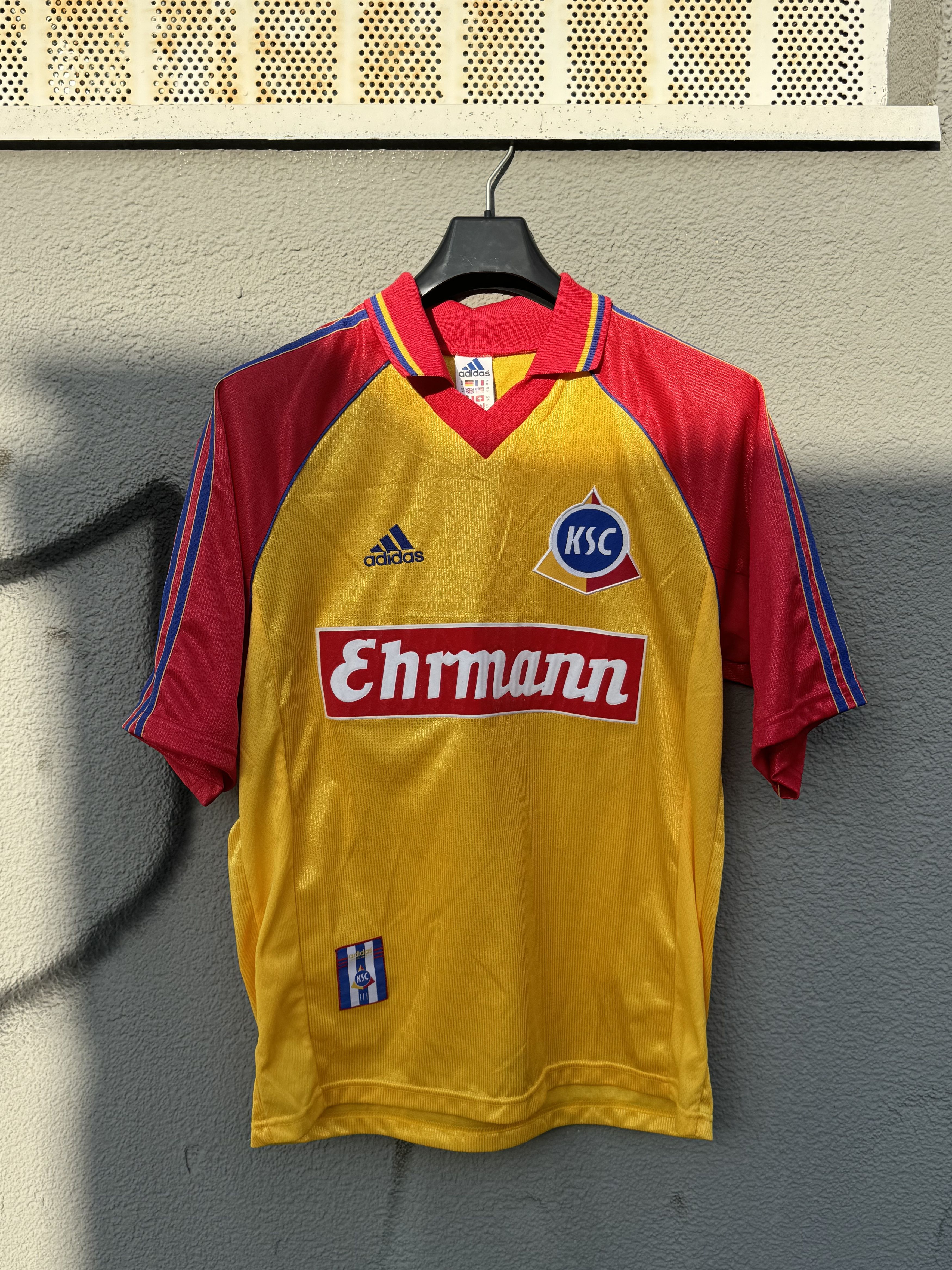 Adidas × Vintage KARLSRUHE 1998 1999 HOME FOOTBALL ADIDAS Yellow VINTAGE Size US M / EU 48-50 / 2 - 9 Thumbnail