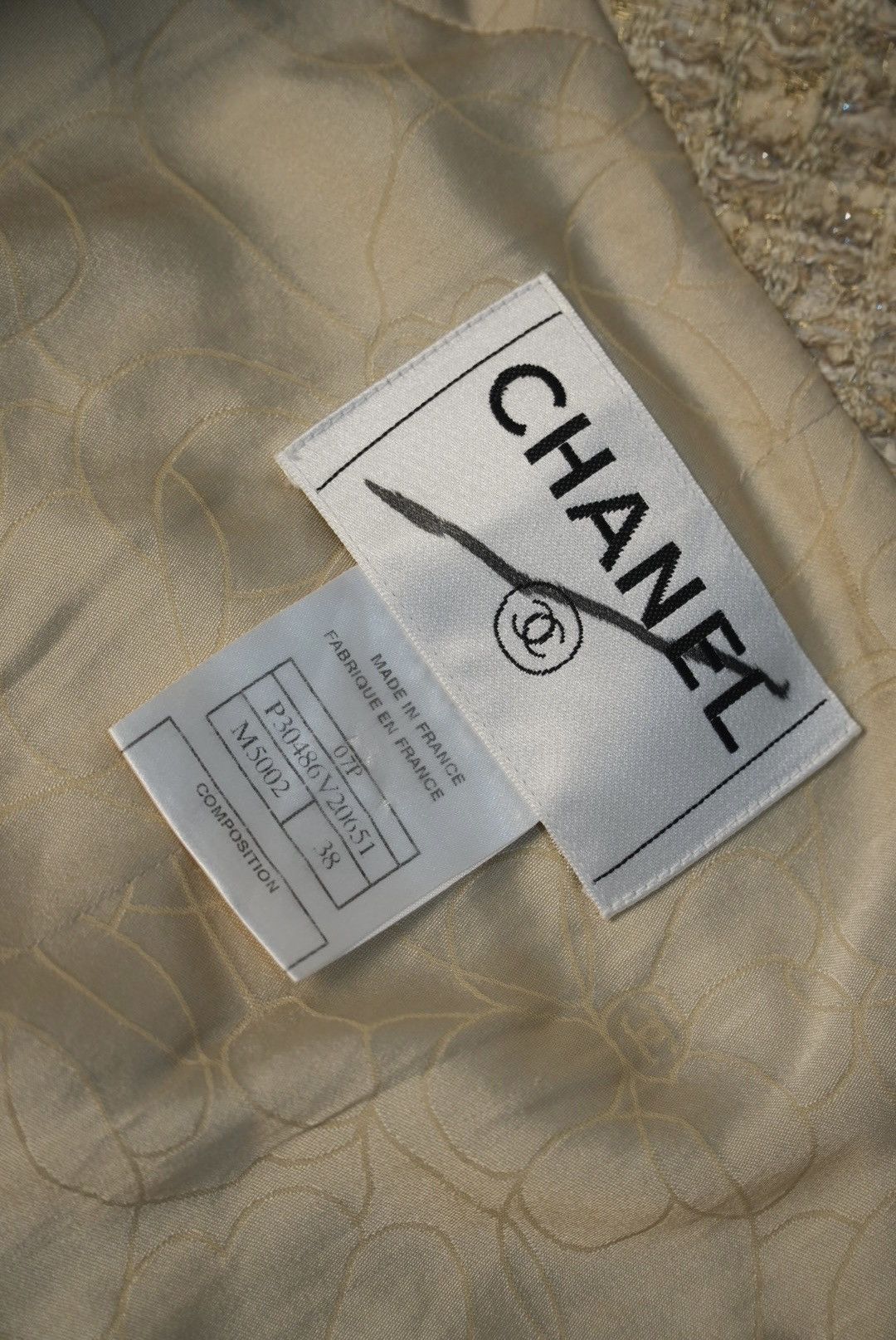 Chanel Chanel Beige Tweed Jacket Size S / US 4 / IT 40 - 9 Thumbnail