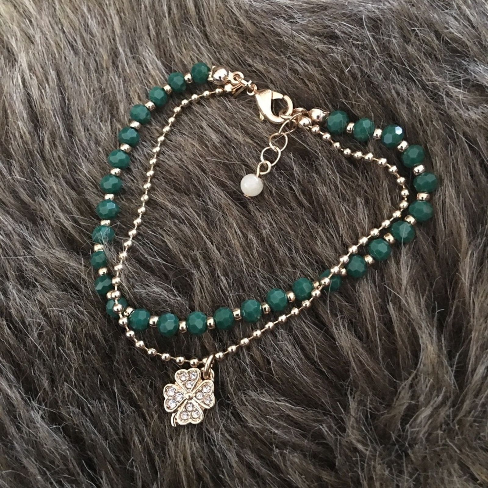 Jewelry Vintage Avon crystal four leaf clover bracelet Size ONE SIZE - 5 Thumbnail
