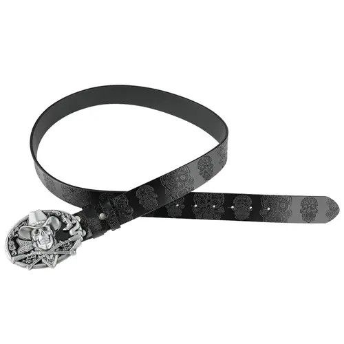 Japanese Brand × Vintage Skull Embossed Split Leather Belt Size ONE SIZE - 3 Thumbnail