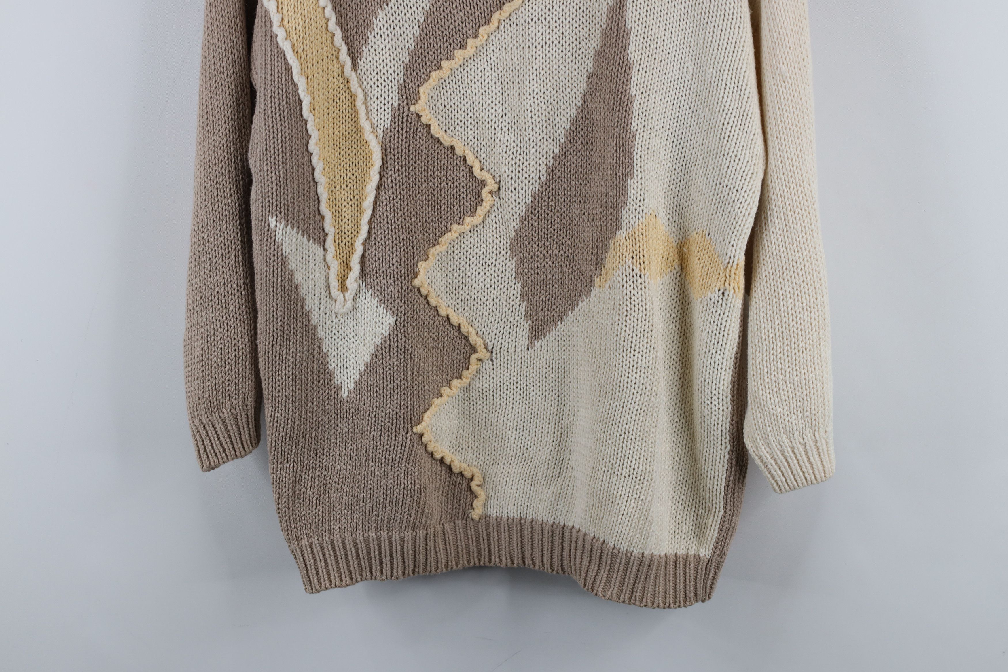 Vintage Vintage 80s Mid Mod Abstract 3/4 Sleeve Knit Sweater Size M / US 6-8 / IT 42-44 - 3 Thumbnail