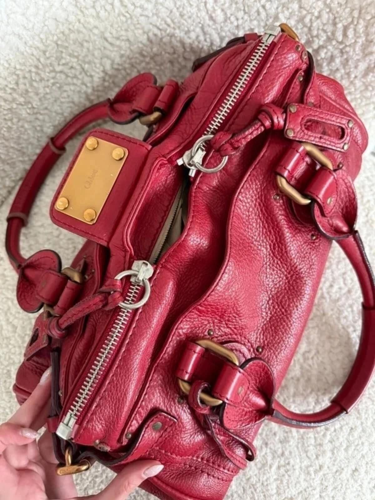 chloma Chloé Paddington leather handbag in red Size ONE SIZE - 12 Thumbnail
