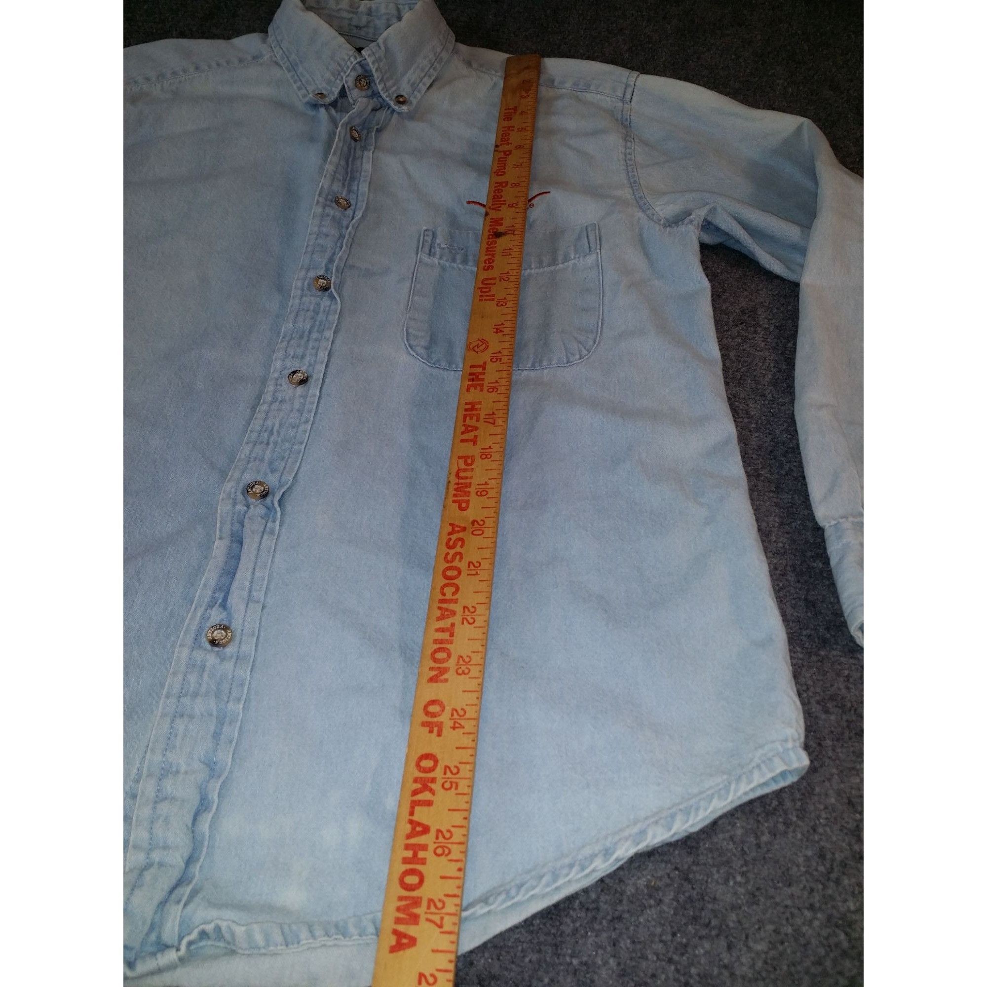 NCAA Texas Longhorns Button Up Shirt Men Sz S Blue Denim Orange A Size US S / EU 44-46 / 1 - 3 Thumbnail