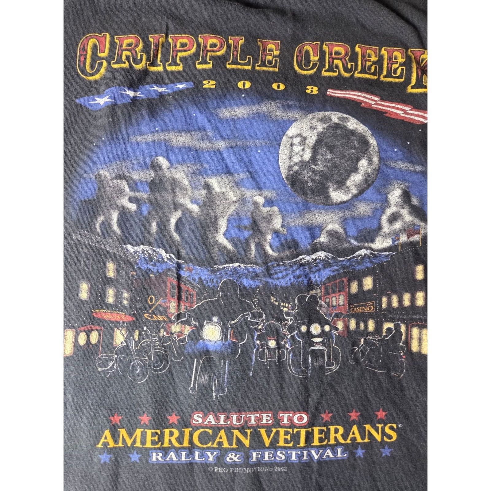 Anvil VINTAGE Anvil Pow Cripple Creek T Shirt Long Sleeve Crew Neck XL Men Black Cotton Graphic Print Vintage Yes Military Veterans All Seasons Size US XL / EU 56 / 4 - 4 Thumbnail