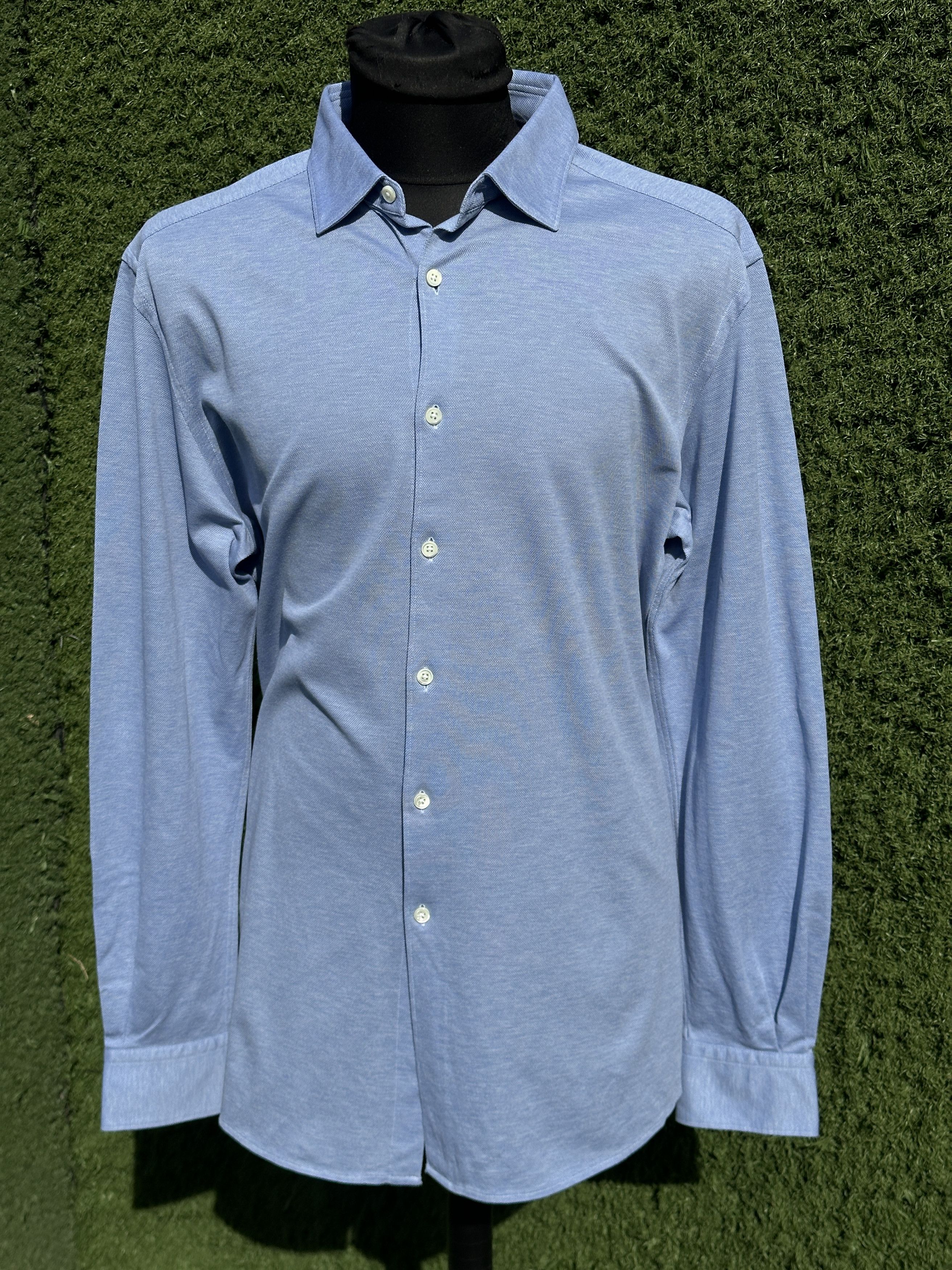 Ermenegildo Zegna Zegna Cotton Oxford Knit Button Shirt Regular Fit Size XL Size US XL / EU 56 / 4 - 5 Thumbnail